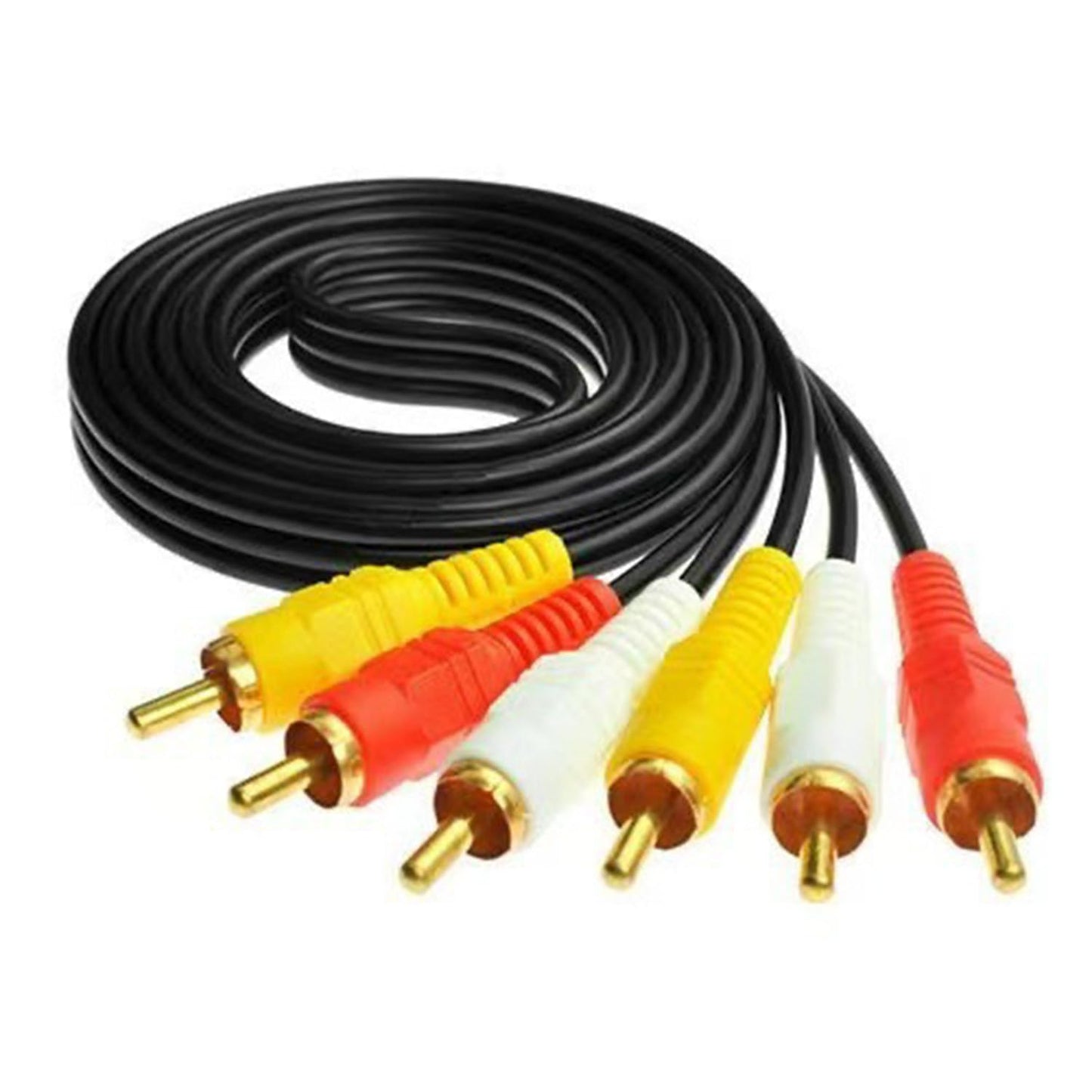 Generic 5 3 3 RCA Cable Feet, AV Cable RCA Male to RCA Male Composite AV Cable, Gold Plated Audio Video Cable for Home