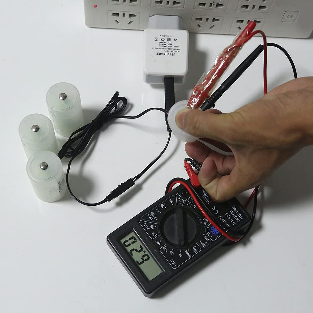1.1m 1.5V 3V 4.5V 6V 1-4pcs 1.5V Feamos USB To D-Cell-Battery Eliminator Can Replace D-Alkaline Batteries for Lamp Toy