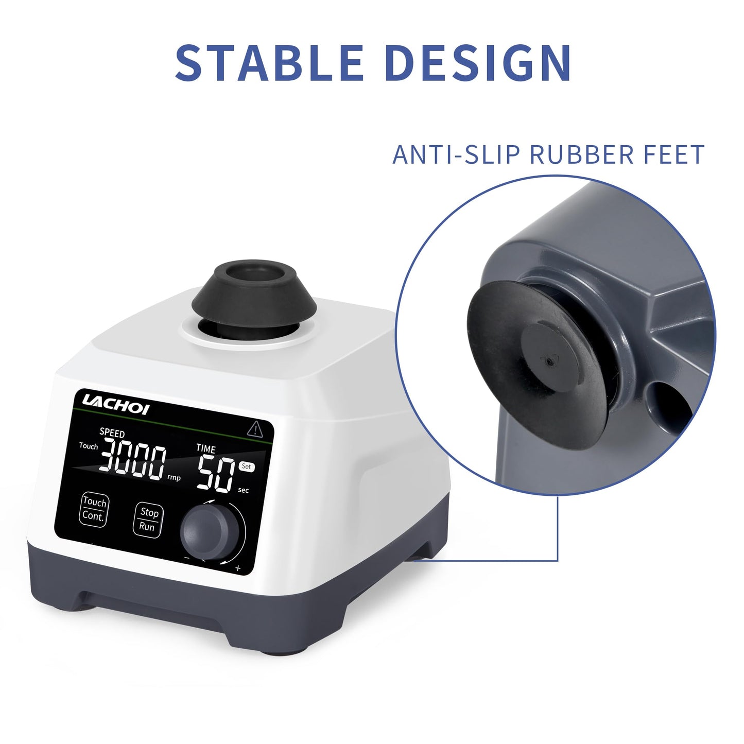 LACHOI Lab Vortex Mixer 100-3000rpm LCD Dispaly with Touch & Continuous Function Speed Lab Vortex Mixer with Timing Function Lab Vortex Shaker
