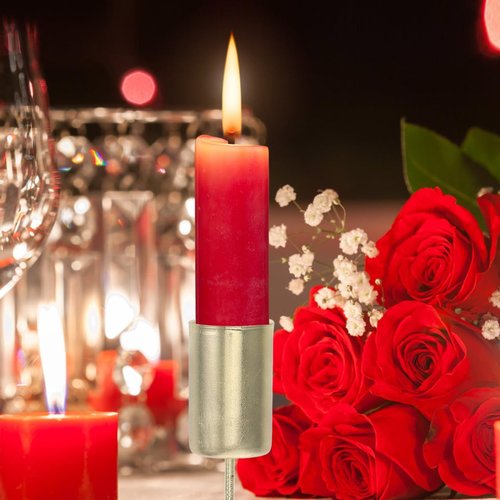 ABOOFAN Taper Candle Holders - 5pcs Golden Candle Stake Clips for Christmas Table Centerpieces