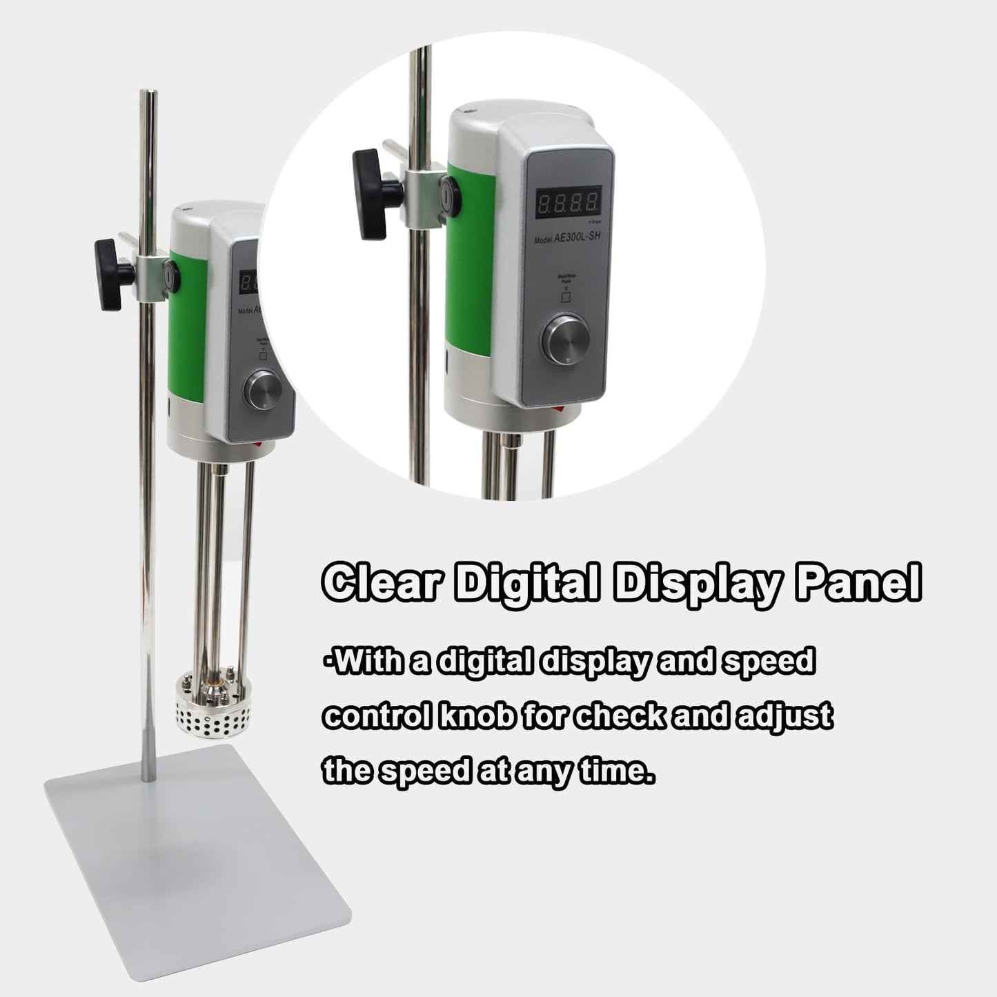 300W High Shear Homogenizer 220V 2000-13000rpm Digital High Shear Mixer Emulsification Machine Emulsion Homogenize Dispersion Machine with Stainless Steel Stirring Device Lab Homogenizer Emulsifier