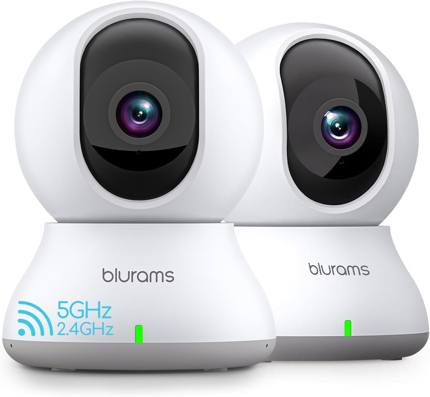 blurams 2K, 360-degree (White-2Pack) Security Camera Baby Monitor Dog Camera for Home Security