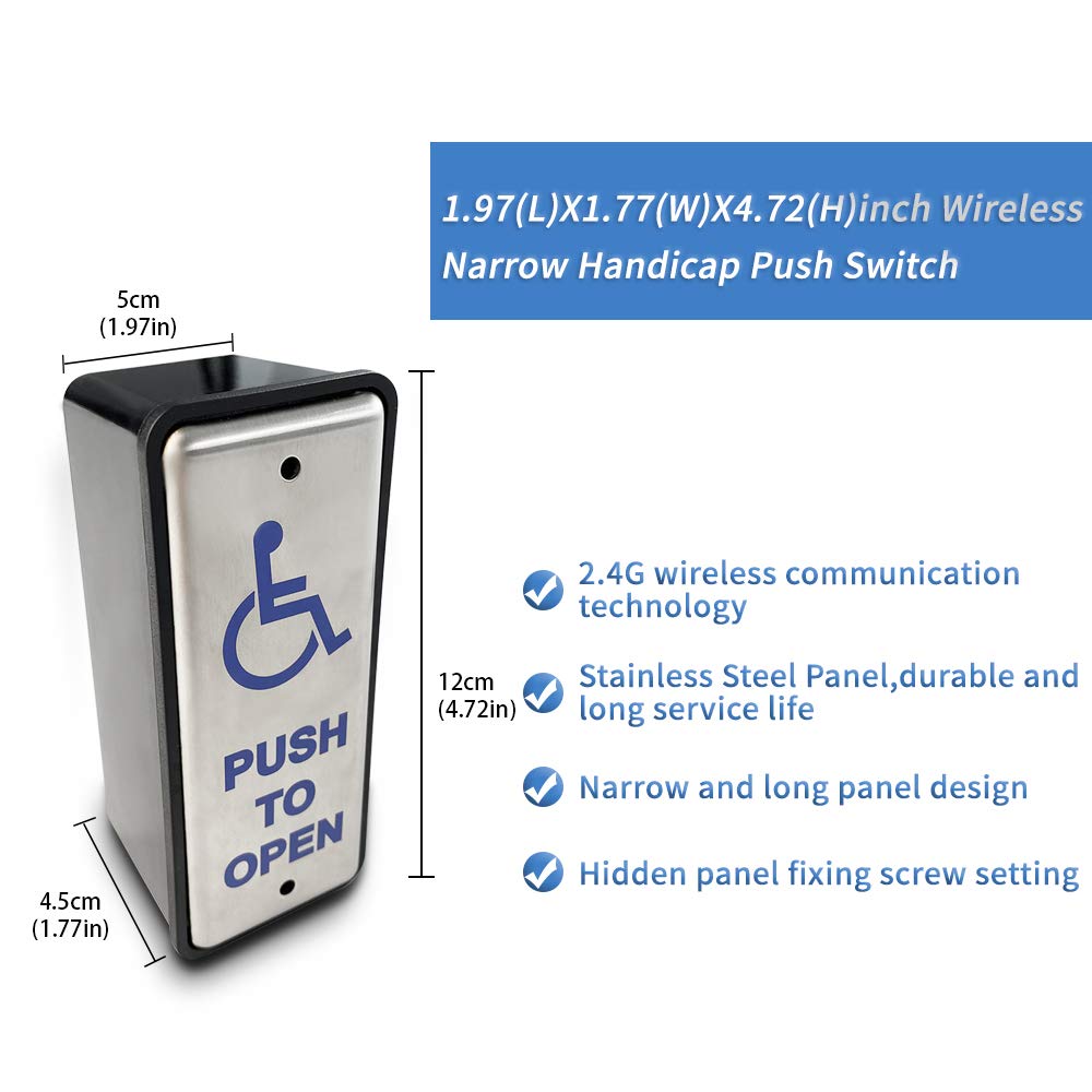 Olideauto Home Electric Door Opener Wireless Handicap Door with Wireless Narrow Handicap Push Buttons Olide-511 and Receiver,Compatible for Alexa,Google Assistant,Remote Control via Phone APP TUYA