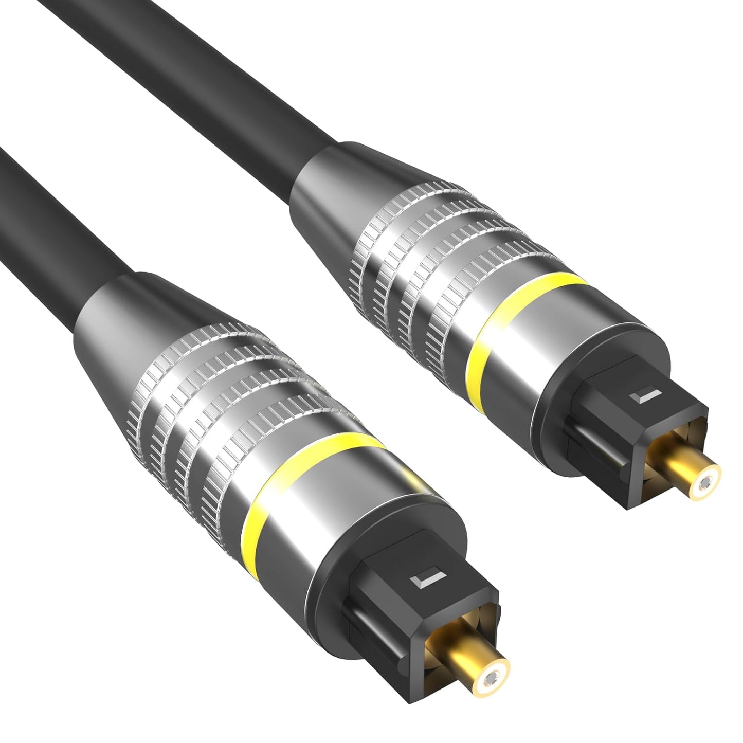 1.5m/5ft Optical Audio Cable, Optical Cable for Soundbar [Slim Metal Case,Gold-Plated Plug],Fiber Optic Audio Cord
