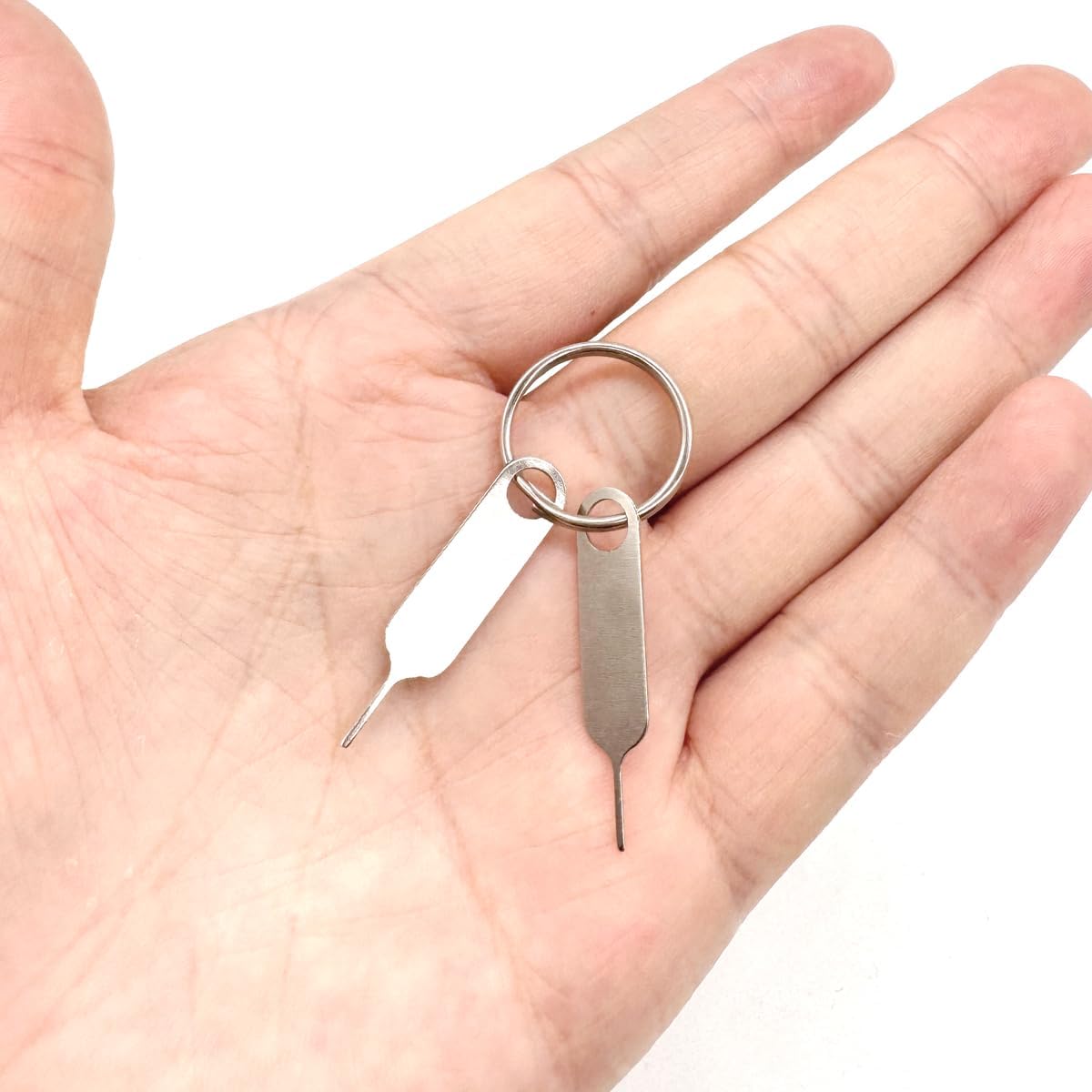 AYWFEY 2 Pcs Universal Sim Card Tray Removal Key Tray Eject Pins, SD Removal Opening Tool with A Key Ring, for iPhone