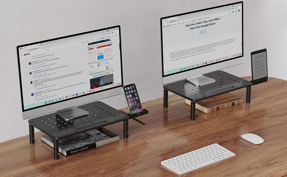 2 Pack 3 2 Zimilar Monitor Stand , Height Adjustable Stand with Unique Star Mesh for Computer, Laptop, Printer