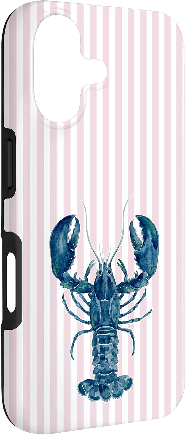 Aesthetic Beach Summer Europe Lobster Design Summer 17 Beachy Aesthetic Coastal Pink Stripes Lobster Italian Case