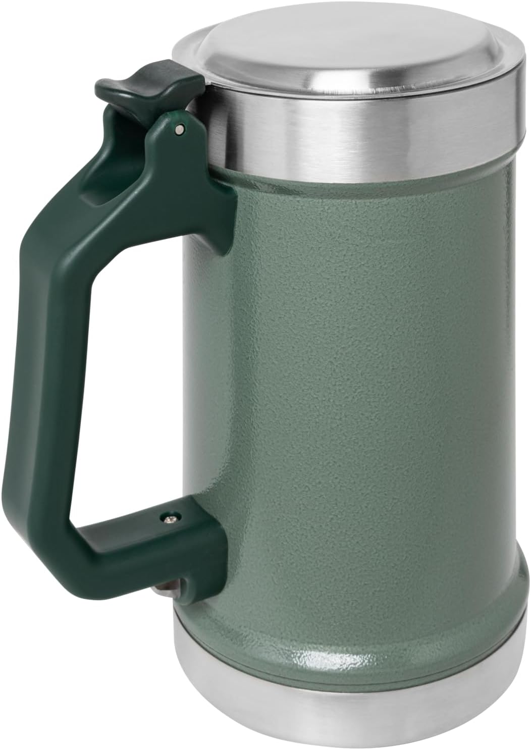 STANLEY Classic Beer Stein - 24 oz Insulated Stainless Steel Mug with Flip Up Lid & Built-In Opener | Hammertone Green