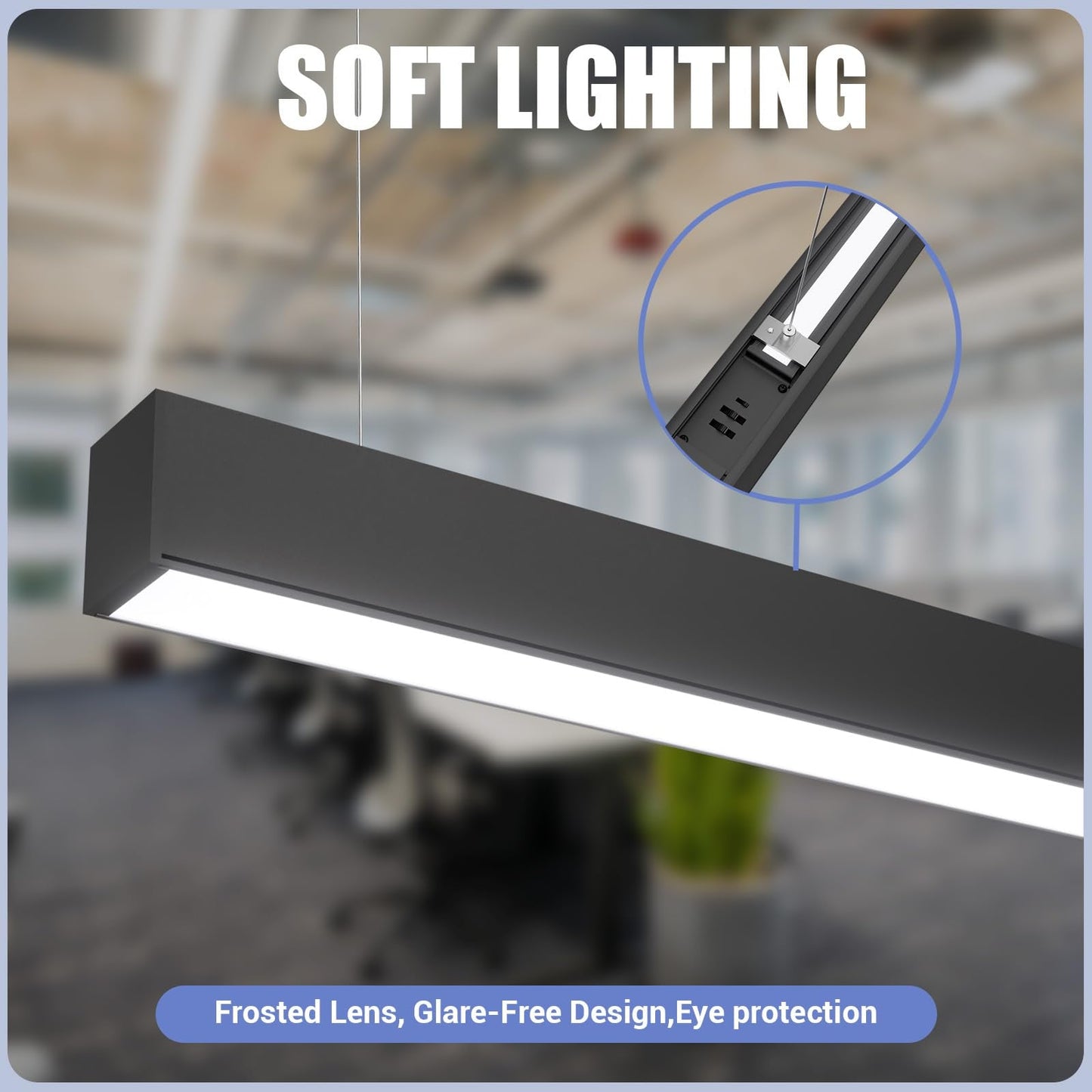 4FT LED Linear Lights 50/45/40/35/30W Up and Down Light, 3000/4000/5000K 4 Feet Commercial Shop Lighting for Office Garage Basement Shop Dining Room bar, Dimmable 4’ Architectural Fixture-4Pack