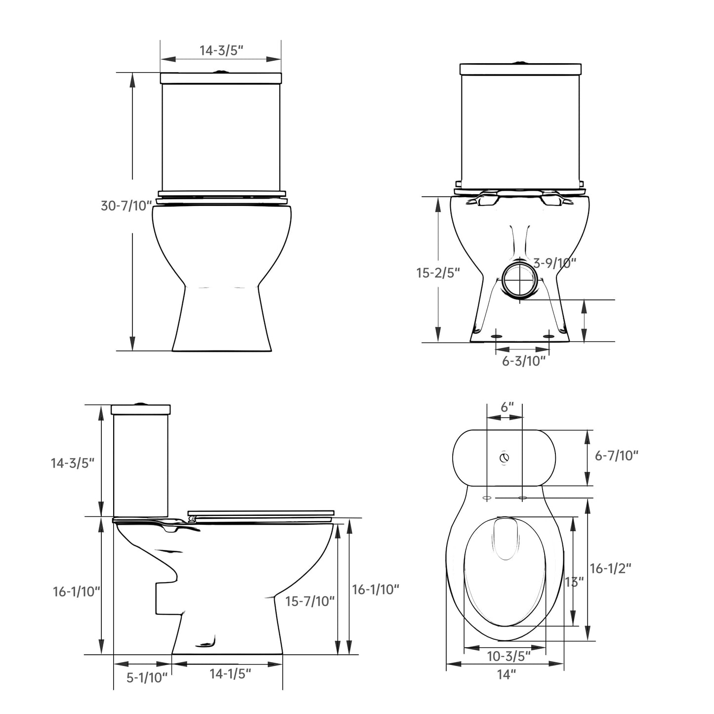 SUPERFLO Upflush Toilet for Basement with 600W Macerating Toilet System & Silent Toilet Pump for Macerator Toliet, Sink & Tub（Include Extension Pipe）