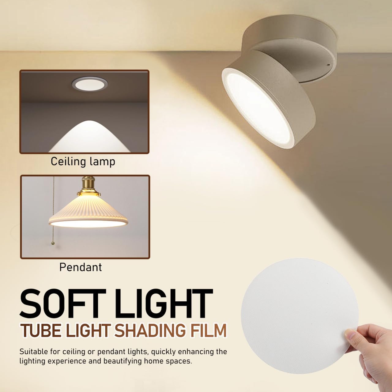 2pcs 7 Inch BESPORTBLE Lamp Shade Diffuser Round Recessed Light Cover for Ceiling Lamps Anti Glare Softener for Nursery