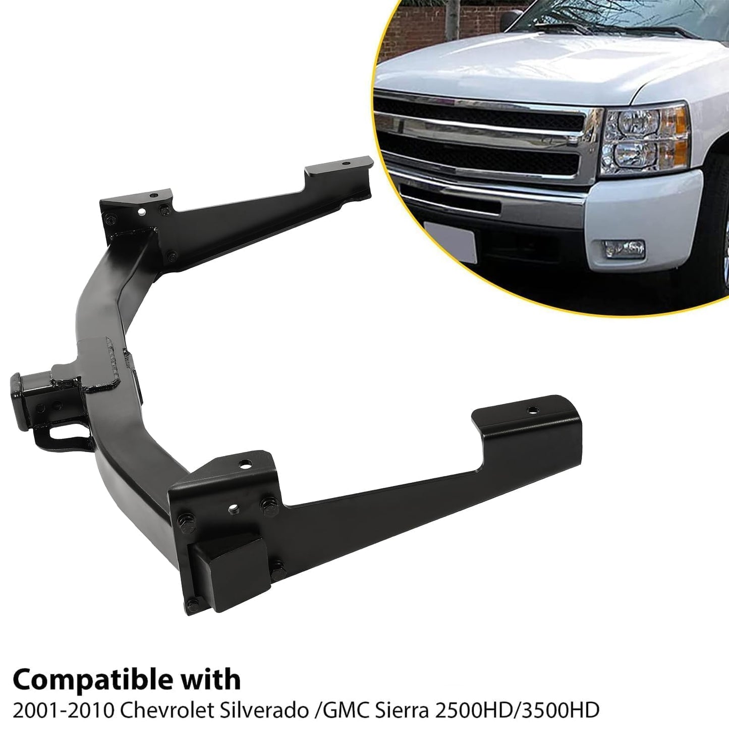 ECOTRIC Class 5 Trailer Tow Hitch W/2-Inch Receiver Compatible with Chevrolet Silverado GMC Sierra 2500HD 3500HD 2001-2010 Replacement for 41944
