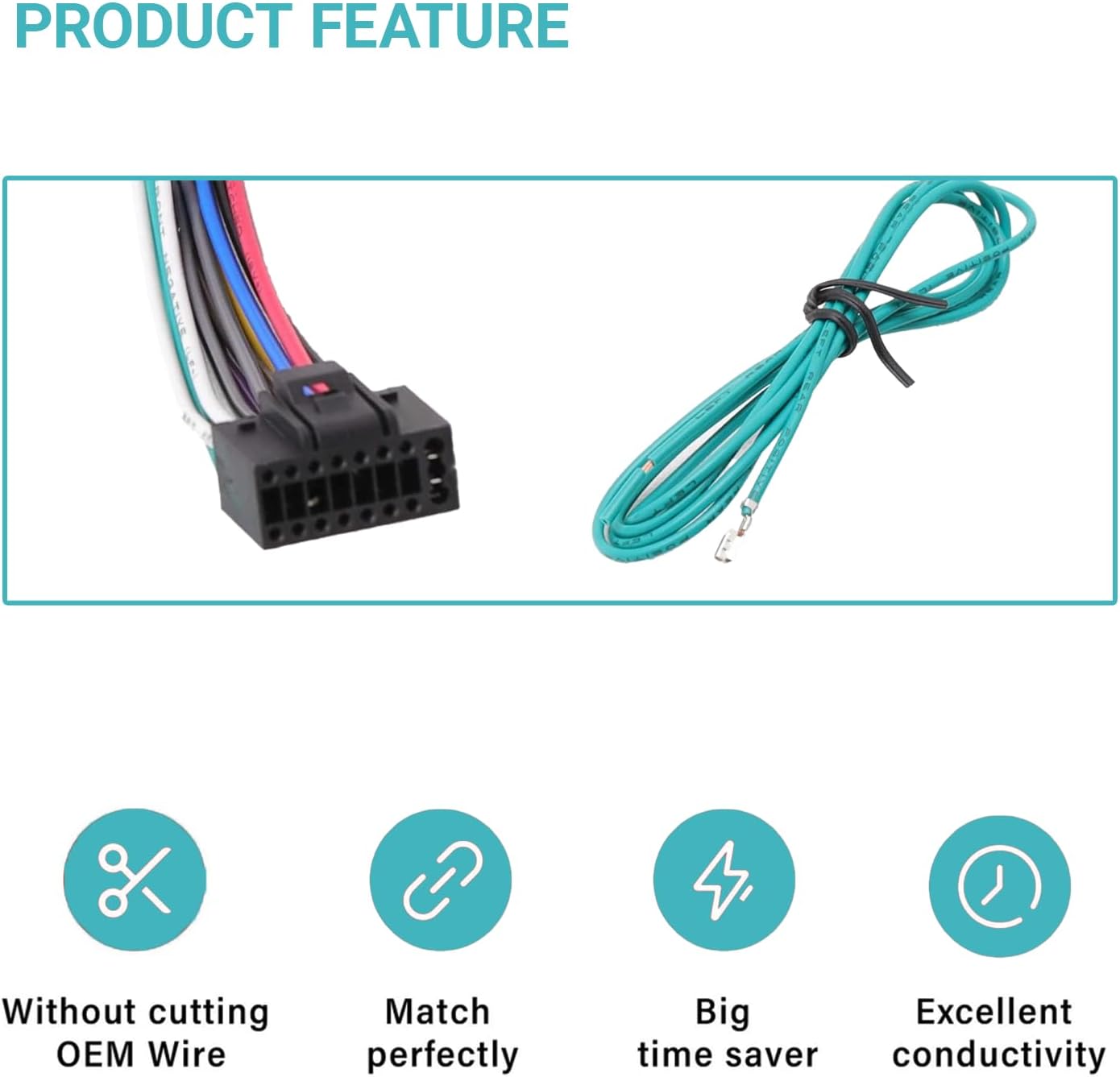 YYTQP 16 Pins Car Stereo Wiring Harness, Radio Wiring Harness Connector Compatible with Kenwood KDC KRC KMD Aftermarket