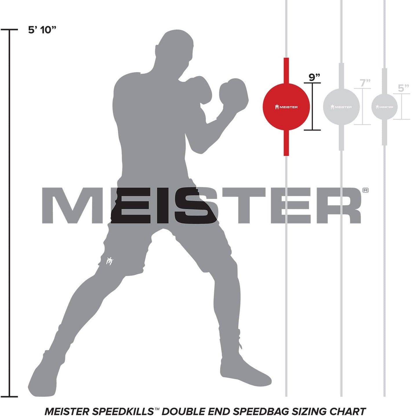 Meister SpeedKills Leather Speed Bag w/Lightweight Latex Bladder - Black - Small (7.5" x 5") (19 cm x 12.7 cm)