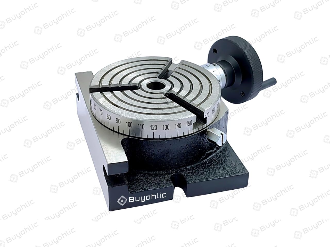 Buyohlic Horizontal Vertical 4" Inch II 100 mm Rotary Milling Tables ((3 Slots- Regular))
