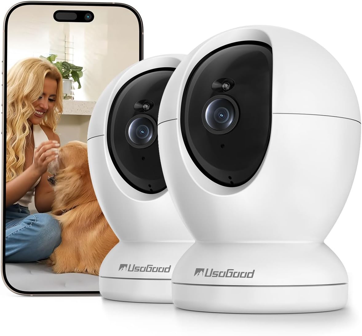 usogood 2.5K 360 5G/2.4Ghz 2-Way Gift(2-Pack) Indoor Camera for Home Security, Security Camera Indoor, Baby/Pet Camera
