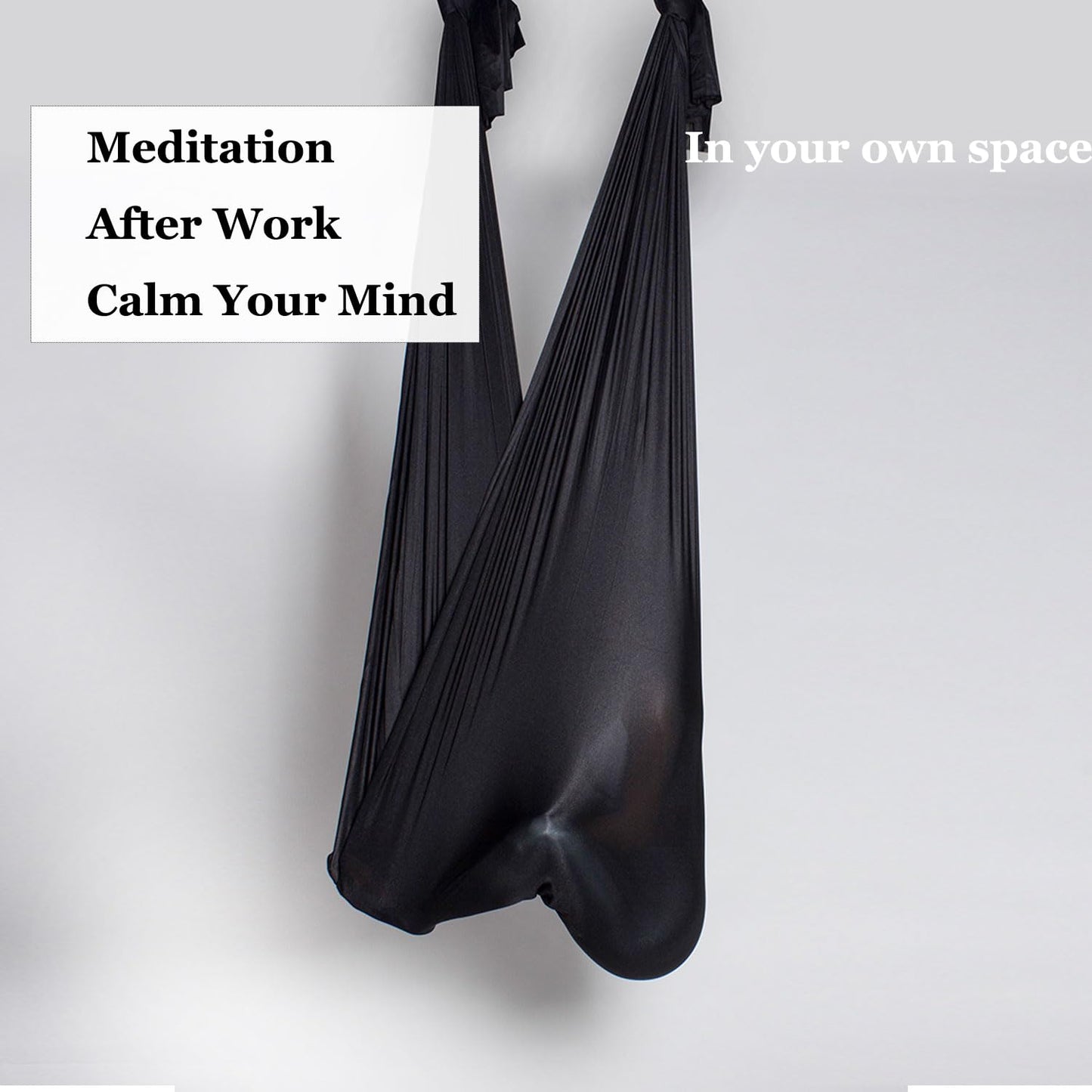 F.Life Aerial Yoga Hammock 5.5 Yards Include Daisy Chain,Carabiner and Pose Guide (Black)