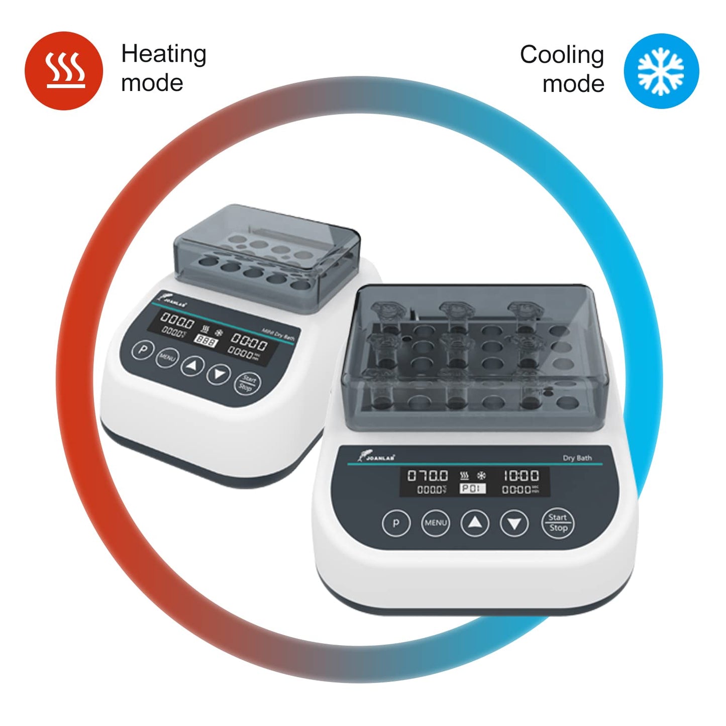JOANLAB Mini Lab Dry Bath Incubator Digital Laboratory Thermostatic Heater with 1.5ml x 15 Heating Block Programmable Timing Control (Single Heating Function)