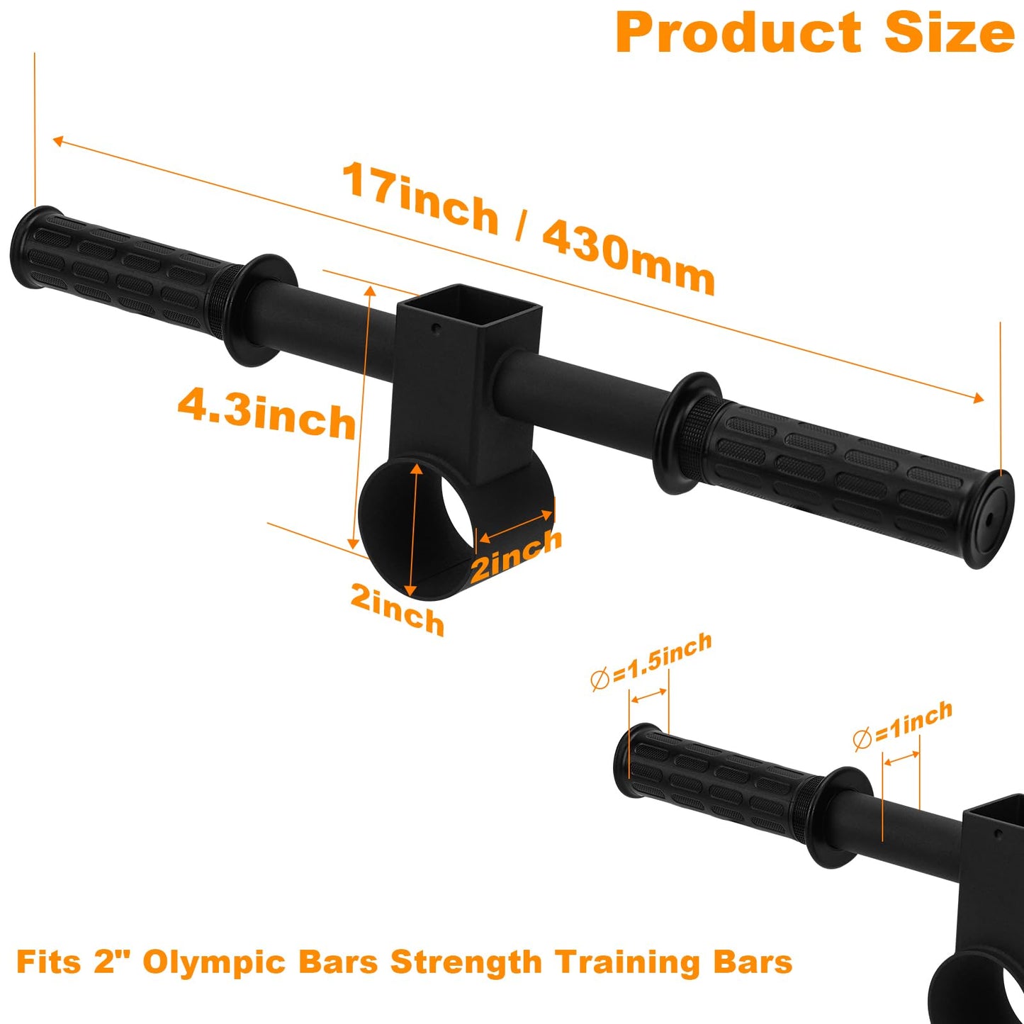 KSWLOR T Bar Row Barbell Handle,T Bar Row Handle Landmine Attachment,T Bar Row Attachment Fit for 2 Inch Olympic Barbell Weight Bar