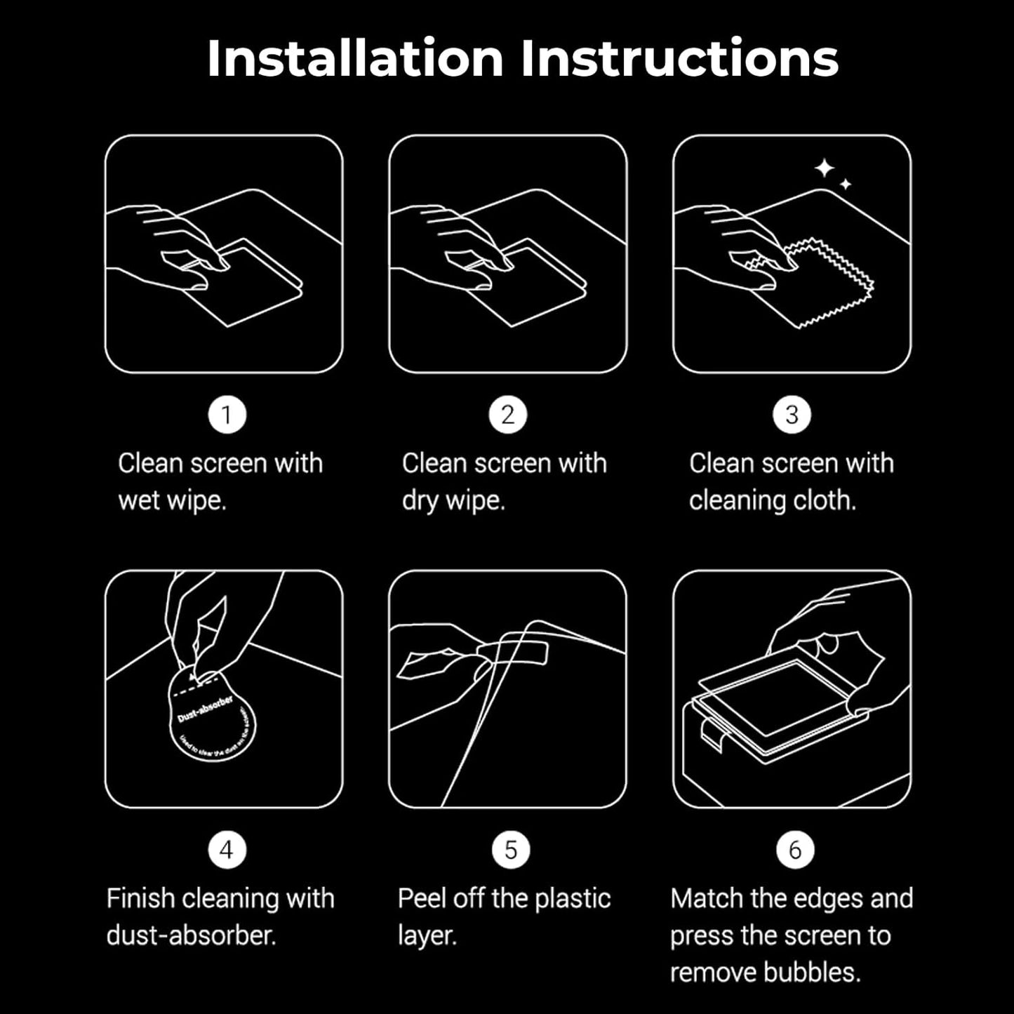SMALLRIG 6, 5892 Screen Protector Kit, Tempered Glass Screen Protector for DJI Osmo Action Ultra-Thin and Durable