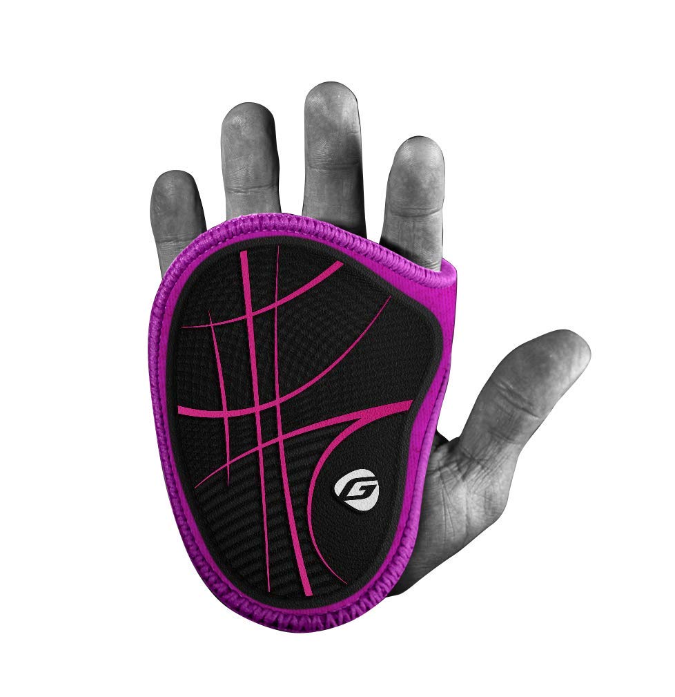 Gripad RX Lifting Grips (Black/Pink) | The Most Durable Grip Pads Yet | The Alternative to Weight Lifting Gloves, Gym Workouts, WOD, Weightlifting | Neoprene Padded Grips | Flexible Rubber Palm