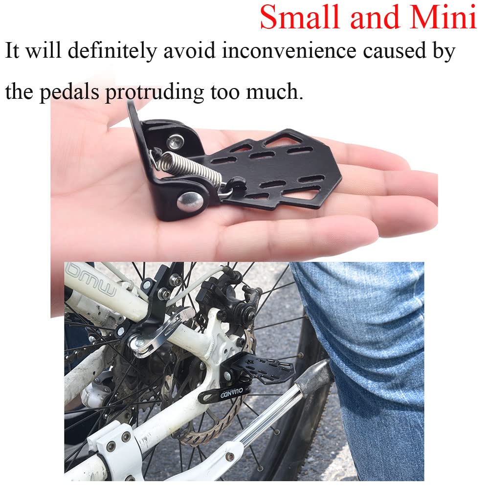 YehVeh 4 Pack Mini Bicycle Rear Pedals Bike Pegs Folding Foot Rest Mount Stand for Mountain Bicycles Rear Seat Pedal Child Kids Bikes Peg Metal Plate Cycling Footrest Accessories
