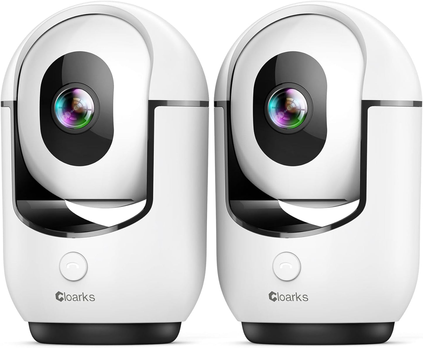 Cloarks 2K 2-Way 24/7, 2 Pack Pan/Tilt Security Camera, WiFi Indoor Cameras for Home Security with AI Motion Detection