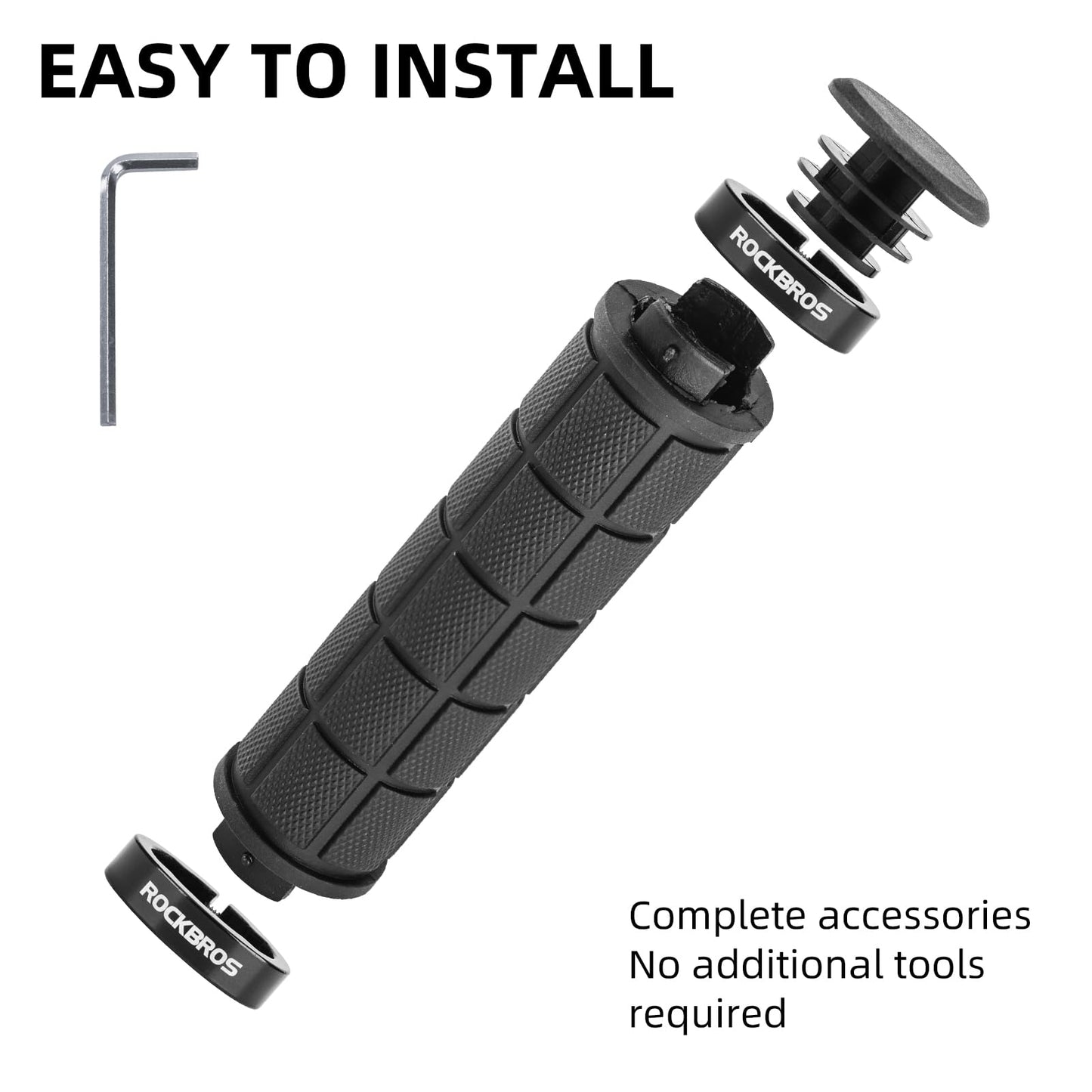 ROCKBROS Bike Handlebar Grips Bike Grips Double Lock On Comfortable Bicycle Handlebar Grips Non-Slip for Mountain Bike BMX Bike Scooter Beach Cruiser, Folding Bike