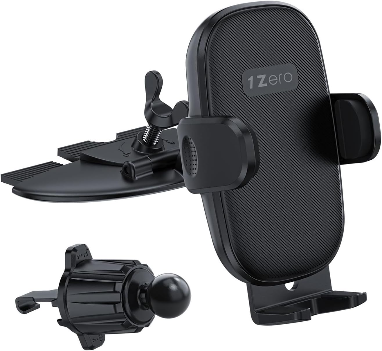1Zero Easy One-Button Release CD Phone Holder for Car, Universal Air Vent & CD Slot Phone Mount, Thick Cases Friendly