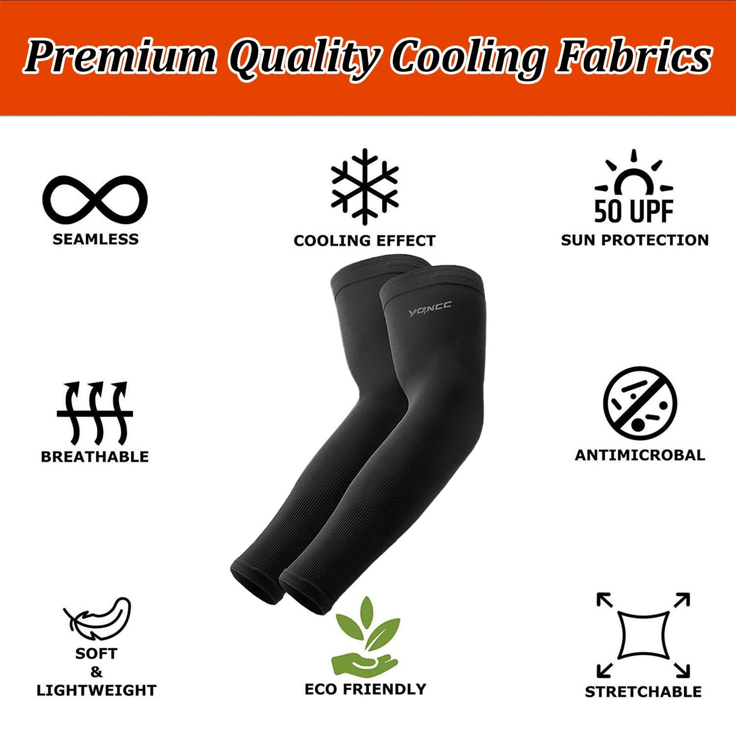 YQXCC 6 Pairs Arm Sleeves for Men Women | UPF 50 Cooling UV Sun Protection | Sports Compression Sleeves