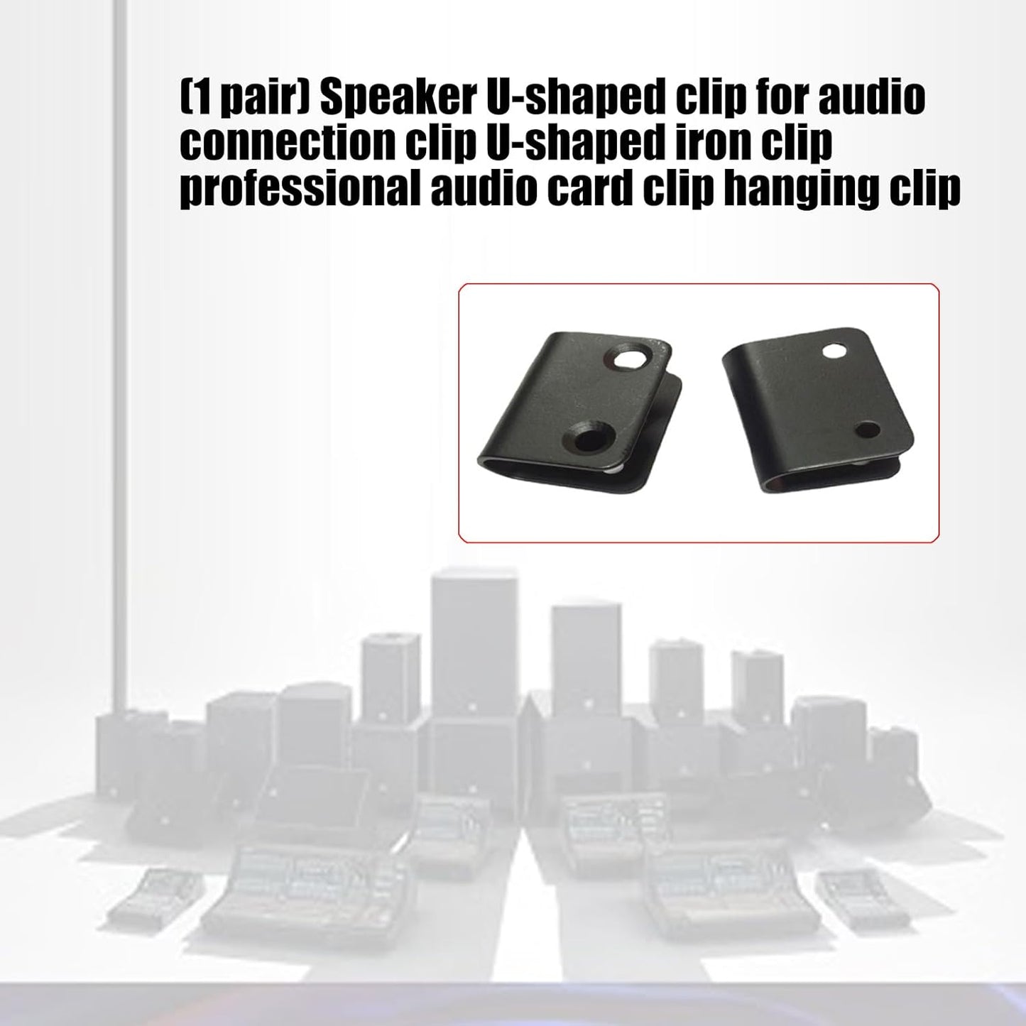 Kaeltsyn 2pcs Heavy Duty U Shaped Plate Hanging Speakers Connector Clip for Secure Wall Mount Clamp Professional Music