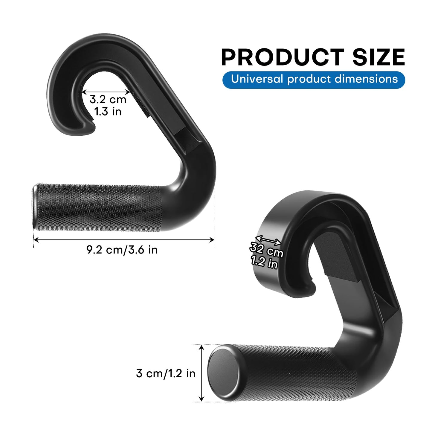 Rolitwils Neutral Grip Pull Up Handles - Heavy Duty Multi-Purpose Handles for Pull Ups & Deadlifts - Ergonomic Workout Handles & Exercise Machine Attachments with Premium Grips
