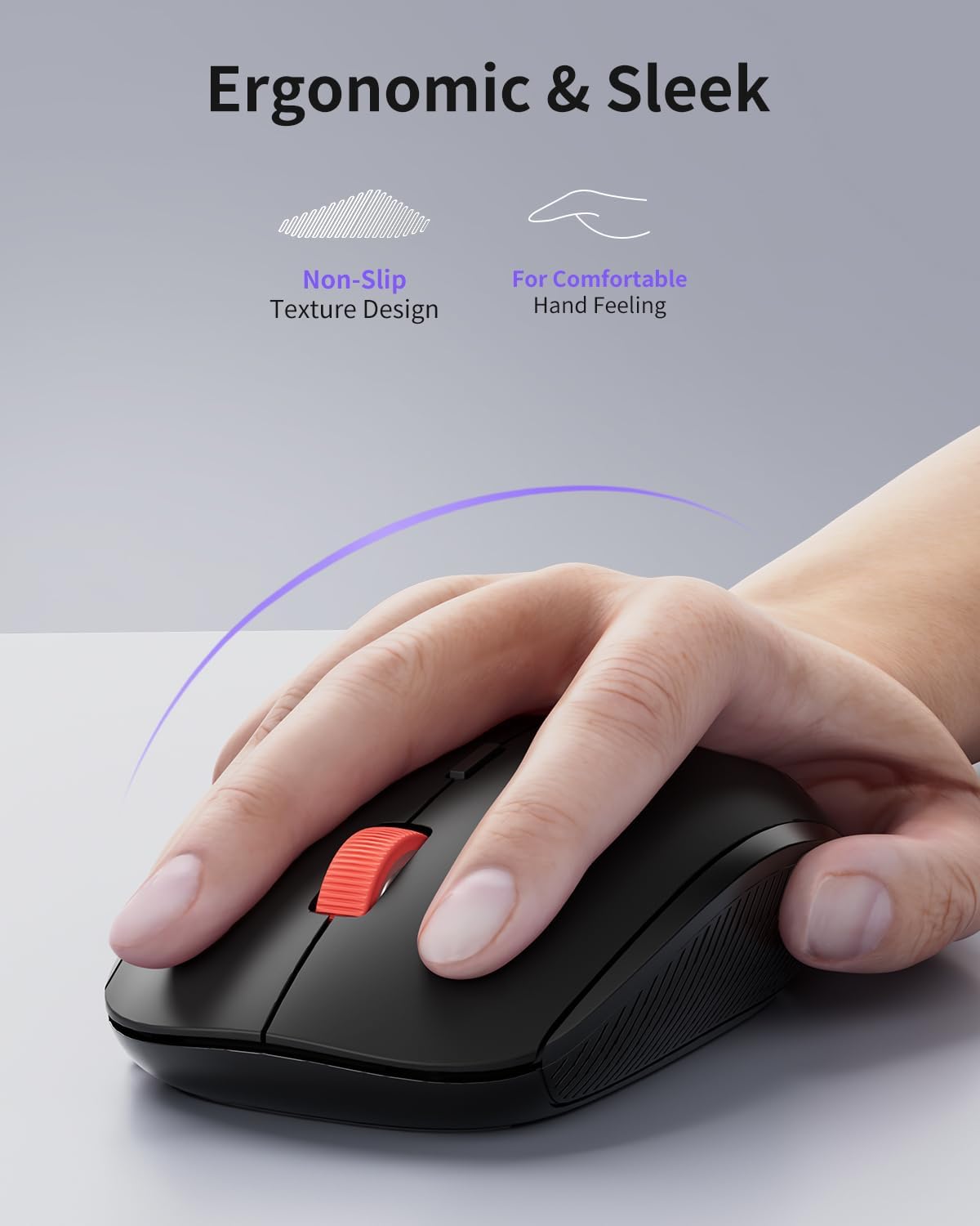 wegear 2.4G 5-Level 4000 iPad,24-Month Wireless Mouse, Slim Mini Cordless Computer Mouse, Ergonomic Grips, Adjustable