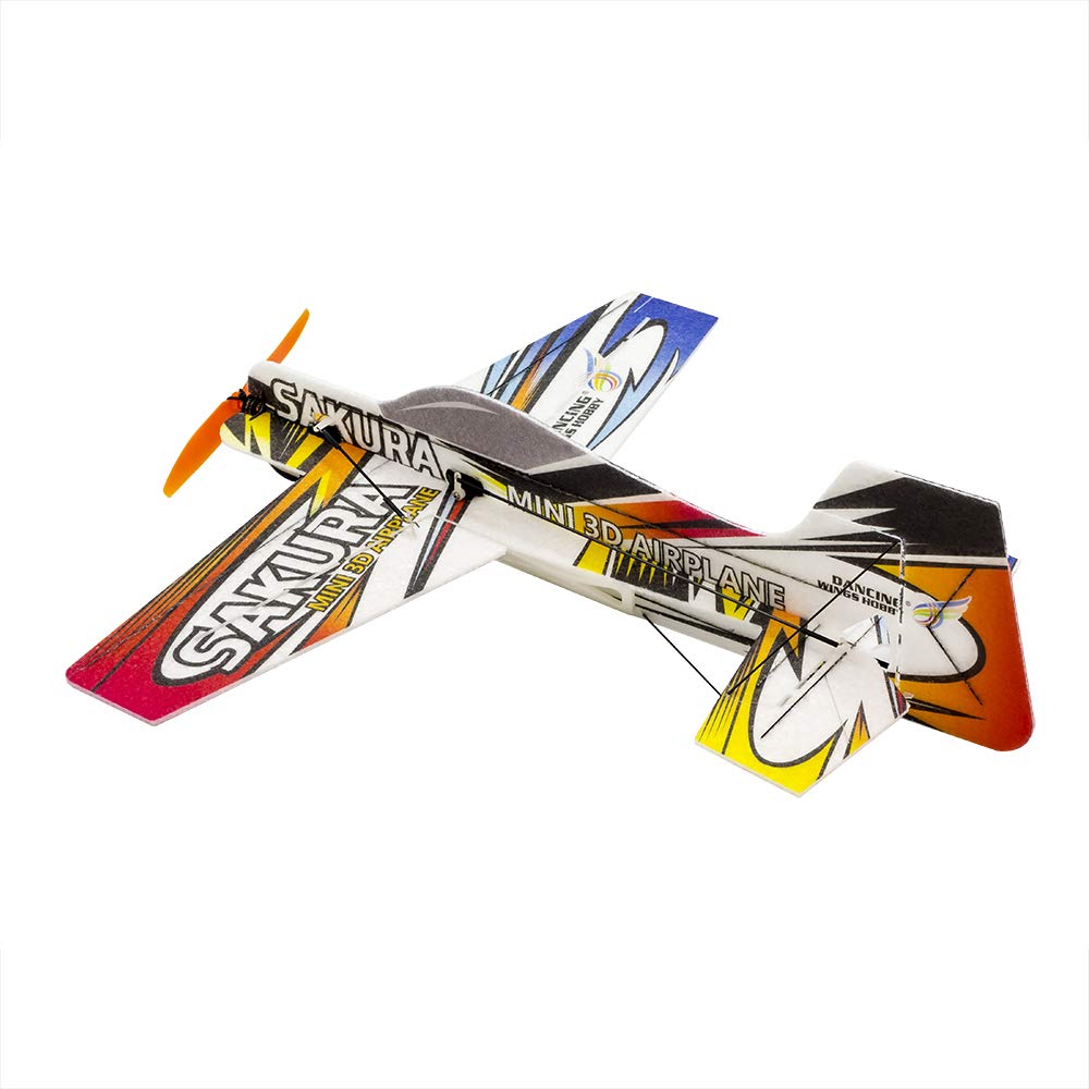 Viloga Upgrade 3D EPP Plane Sakura Aerobatic Flying Airplane, 420mm Durable Foam RC Plane Kit to Build for Adults (KIT+Motor+ESC+Servo+Mini 4CH RX(Frsky-D16), EPP Sakura, Not Including Radio Control)