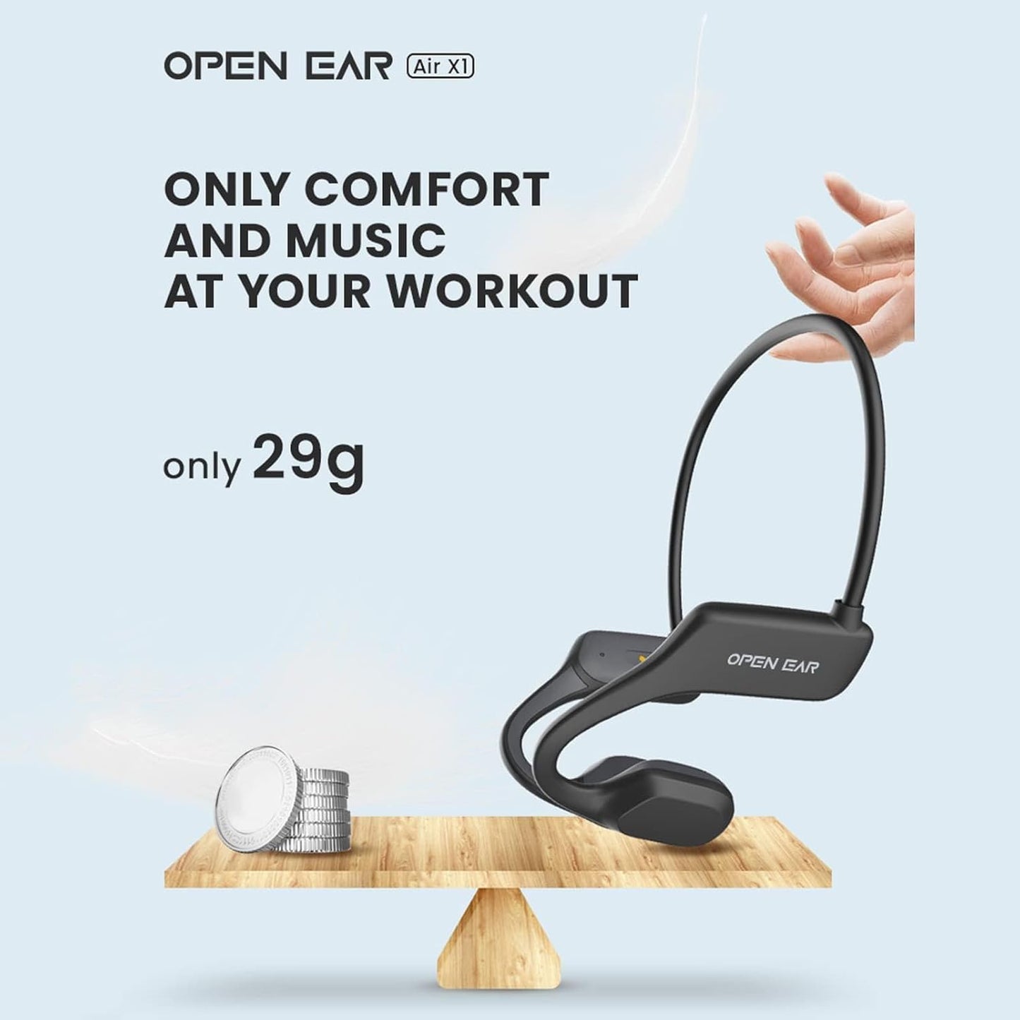 Set Bone Conduction Headphones Head Bluetooth Sport Open Ear Headphones Wireless Bluetooth Cycling Ear Bone Headphones