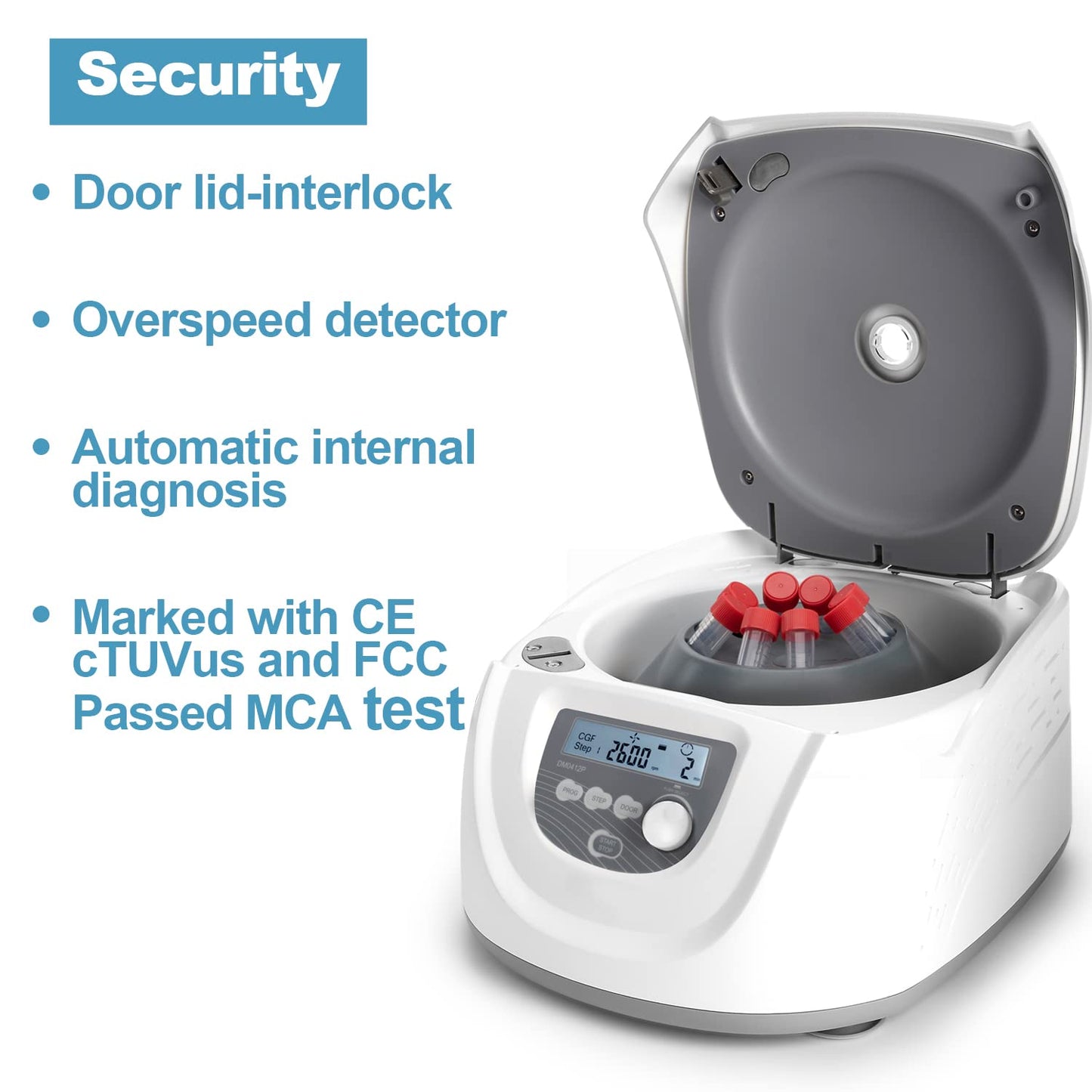 ONiLAB Professional PRP Centrifuge Machine 15mLx8, 10mL/7mL/1.5-5mlx 12, Lab Benchtop Centrifuge, 3 Preloaded Programs for Fast Operation,Store 9 Programs, 30sec-99min,300-4500rpm(Max. 2490xg)