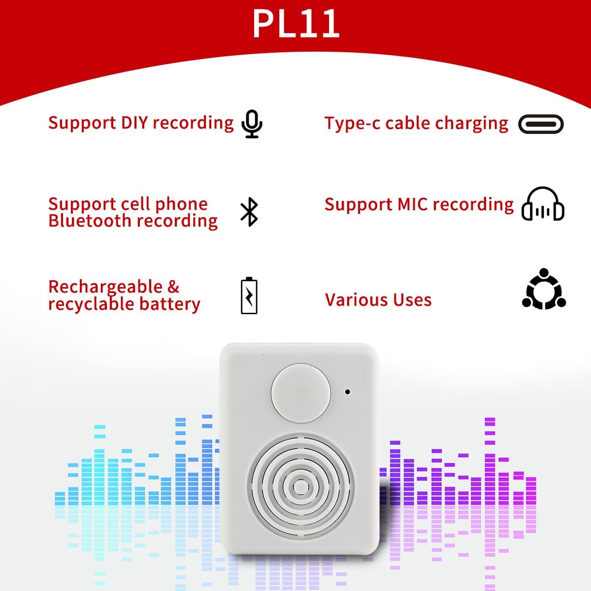 XLW Box,16MB Speaker,16 Voice Recorder Box, Support Bluetooth & MIC Recording Audio Sound Module with Min Easy Sound