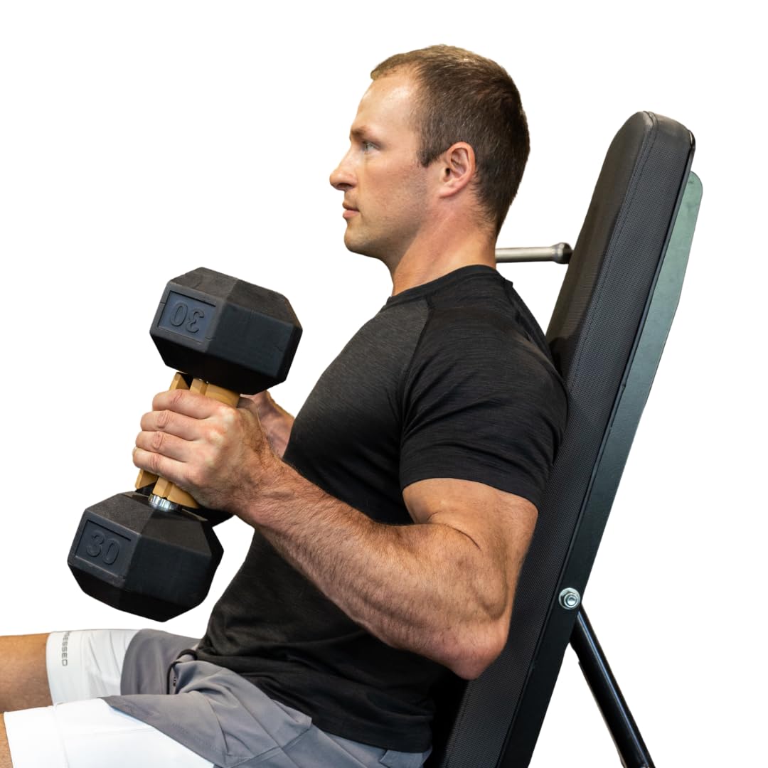 Tribus Grips Prime Thick Grips (2.44" diameter) for Barbells & Dumbbells (One pair) - Arm & Forearm Muscle Gains, Ergonomic, Durable, Non-Slip Rubber Grip
