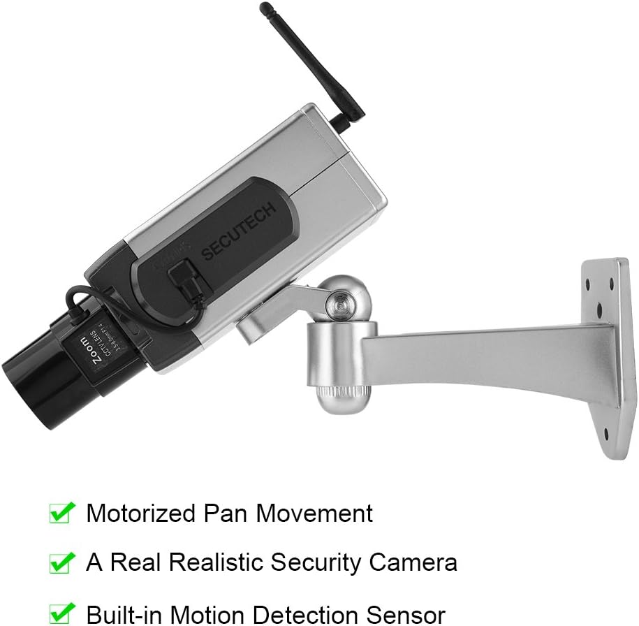 Serounder Dummy Dummy Security Camera, Fake Security Camera with Motion Sensor Light Fake Surveillance Security Camera