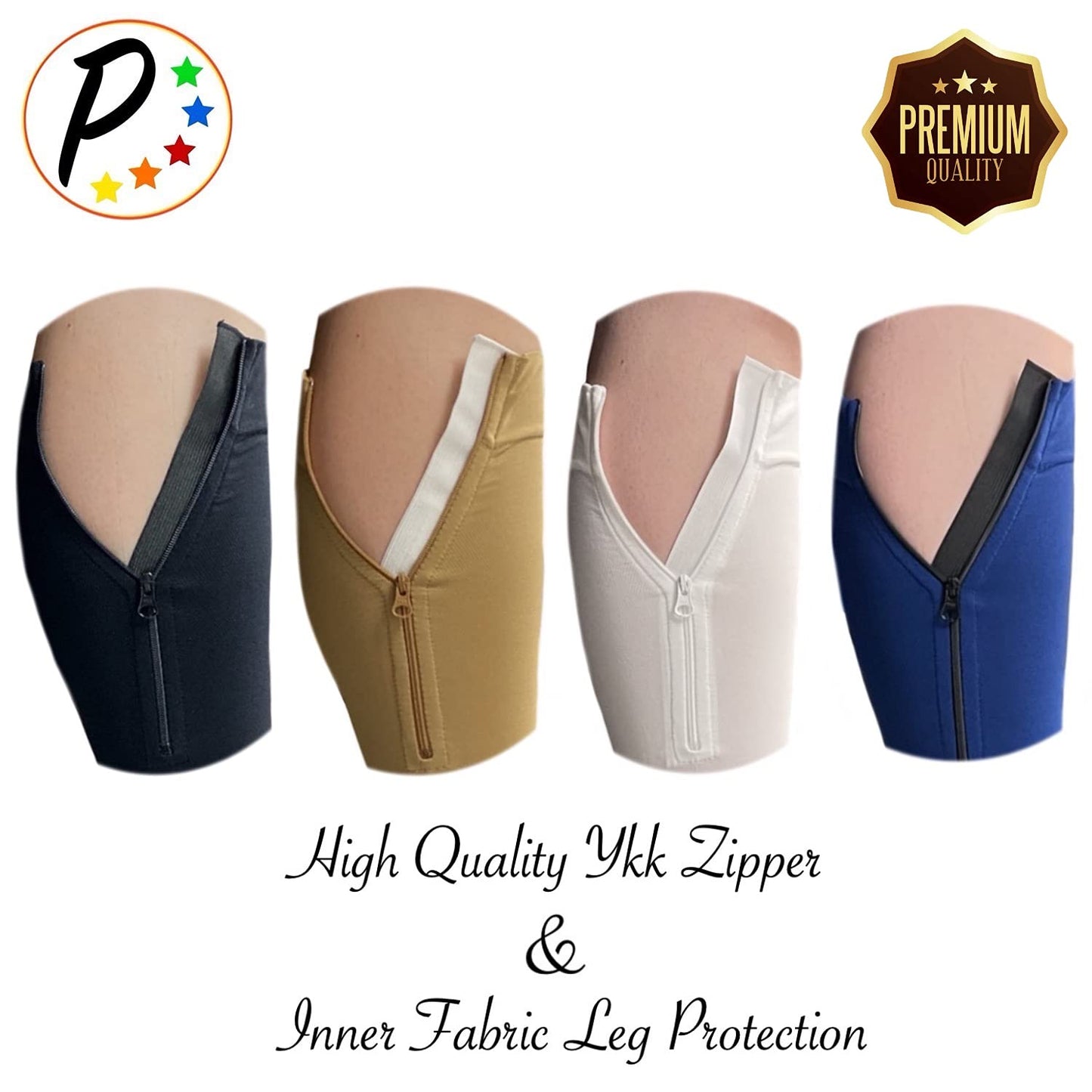 Presadee Shin Premium 20-30 mmHg Firm Compression Leg Calf Sleeve With Zipper (Black, L/XL)