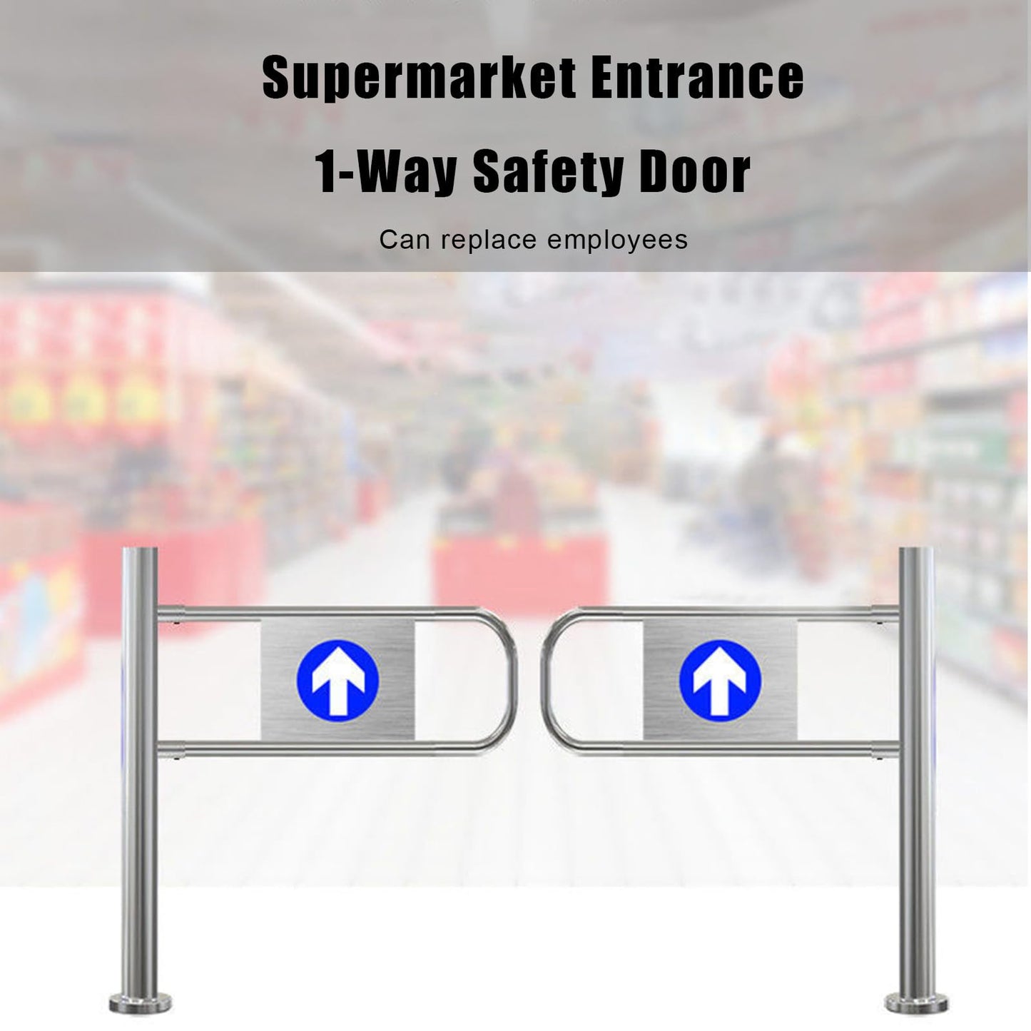Stainless Steel Automatic Turnstile Gate - One-Way Access Control Barrier for Supermarkets, Retail Stores, and Public Areas - Enhanced ty Solution for Seamless Entry