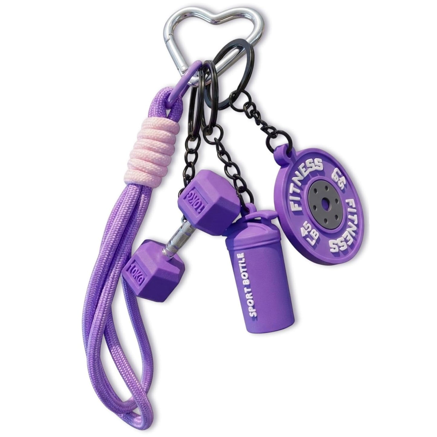 CZFSWT Gym Keychain Set, Fitness Keychain, Gym Accessories for Women Suitable for Fitness Enthusiasts and Organizing Keys