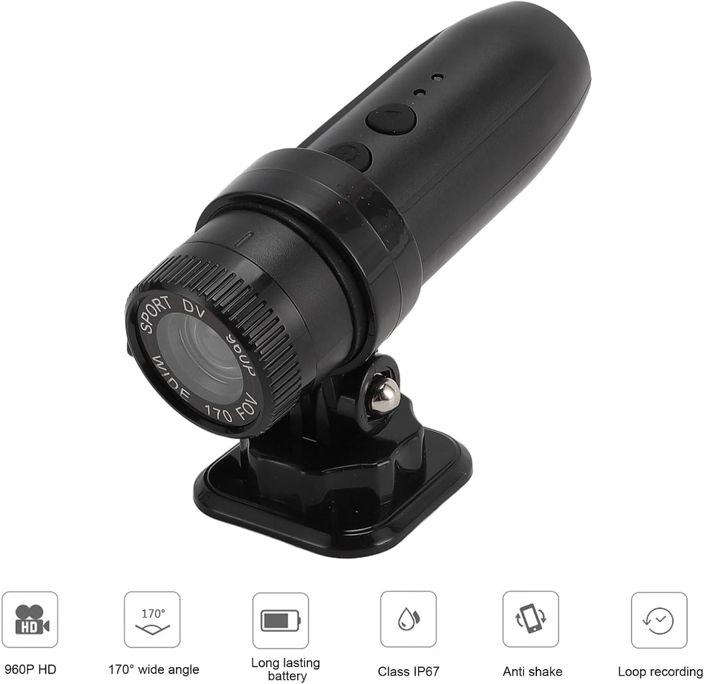 SENECESLI Camera,1080P 170 IP67 128G Motorcycle Helmet Camera, Bike Video Sports Action Camera, Wide Angle Camcorder