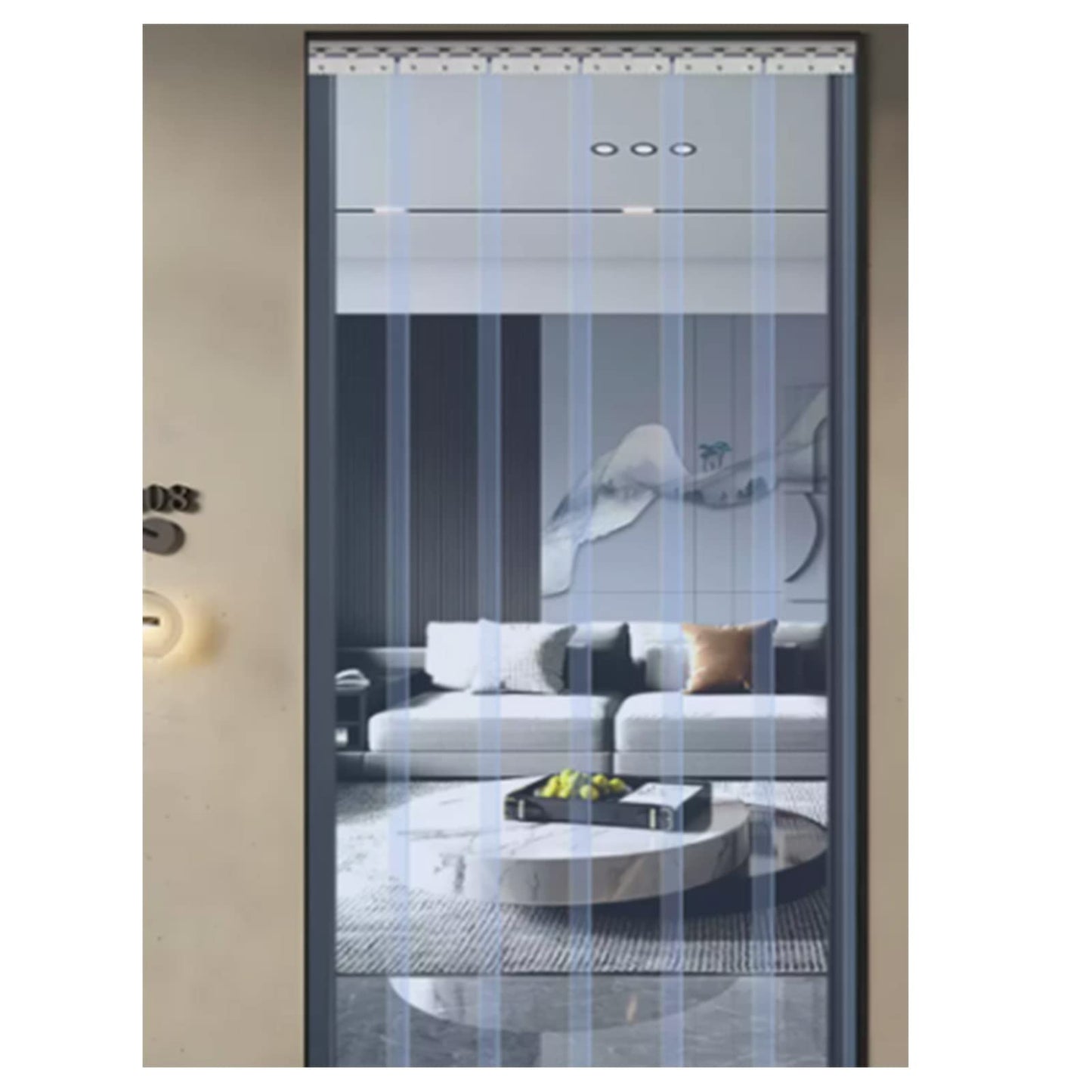 Heavy-Duty PVC Strip Curtain for Walk-in Freezers & Warehouses | Clear Waterproof Vinyl Strips | Industrial Plastic Divider for Cooler & Freezer Rooms,Size_Name,135x350cm/53.15x137.8in