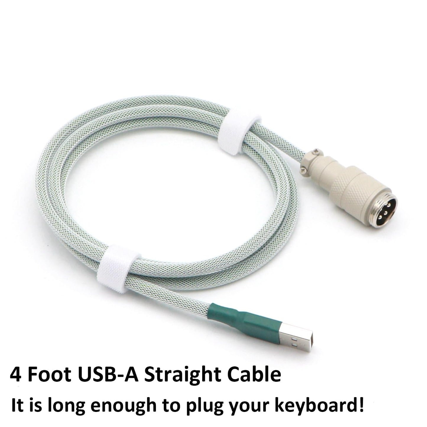 KCSJXF 5Pin GX16 1.2m Pro Coiled Keyboard Cable, Double-Sleeved Mechanical Keyboard Cable with Aviator, USB A to USB