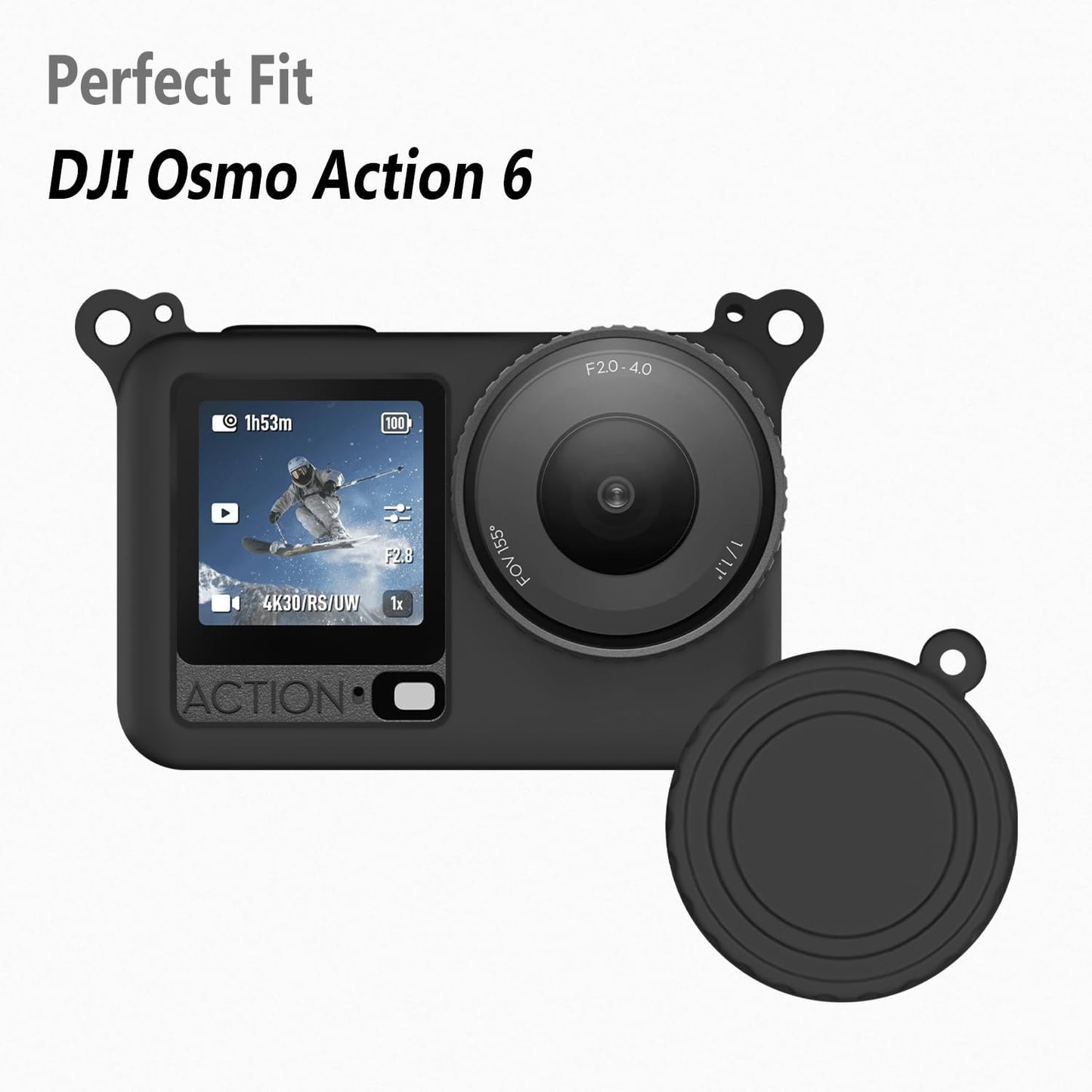 Geiomoo 6 Silicone Case for DJI Osmo Action Camera, Soft Flexible Scratch Resistant Protective Cover (Black)