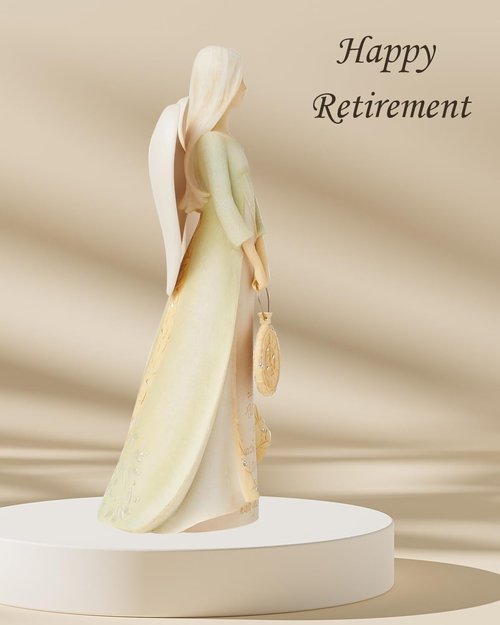 Angel Holding Clock Figurine by [Brand Name] - Perfect Retirement Gift for Women | Elegant Decor for Retirement Parties