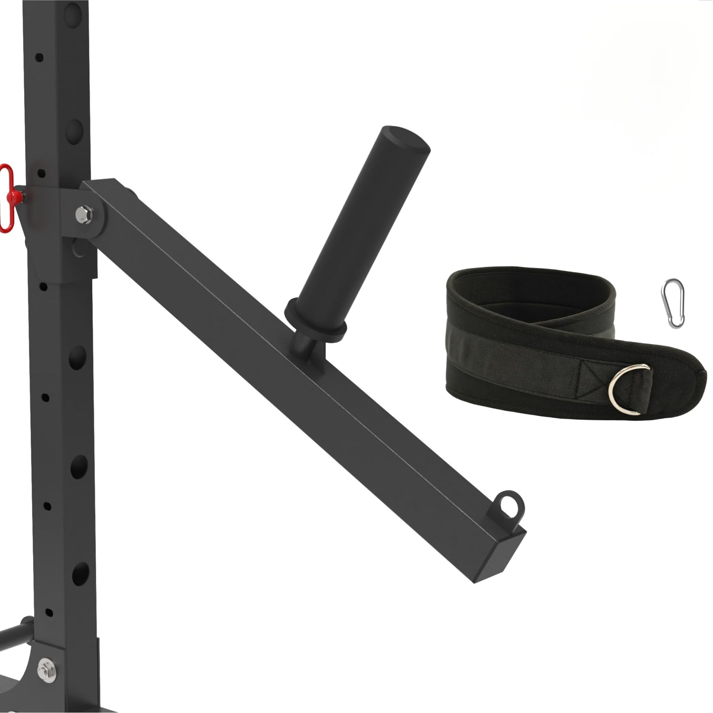 MEGASTAR FITNESS Belt Squat Lever Arm, T Bar Row Landmine Attachment, Comes with Squat Belt, Compatible with 1" and 2" Weight Plates and 1" Hole Design, Designed for 2x2 Power Rack