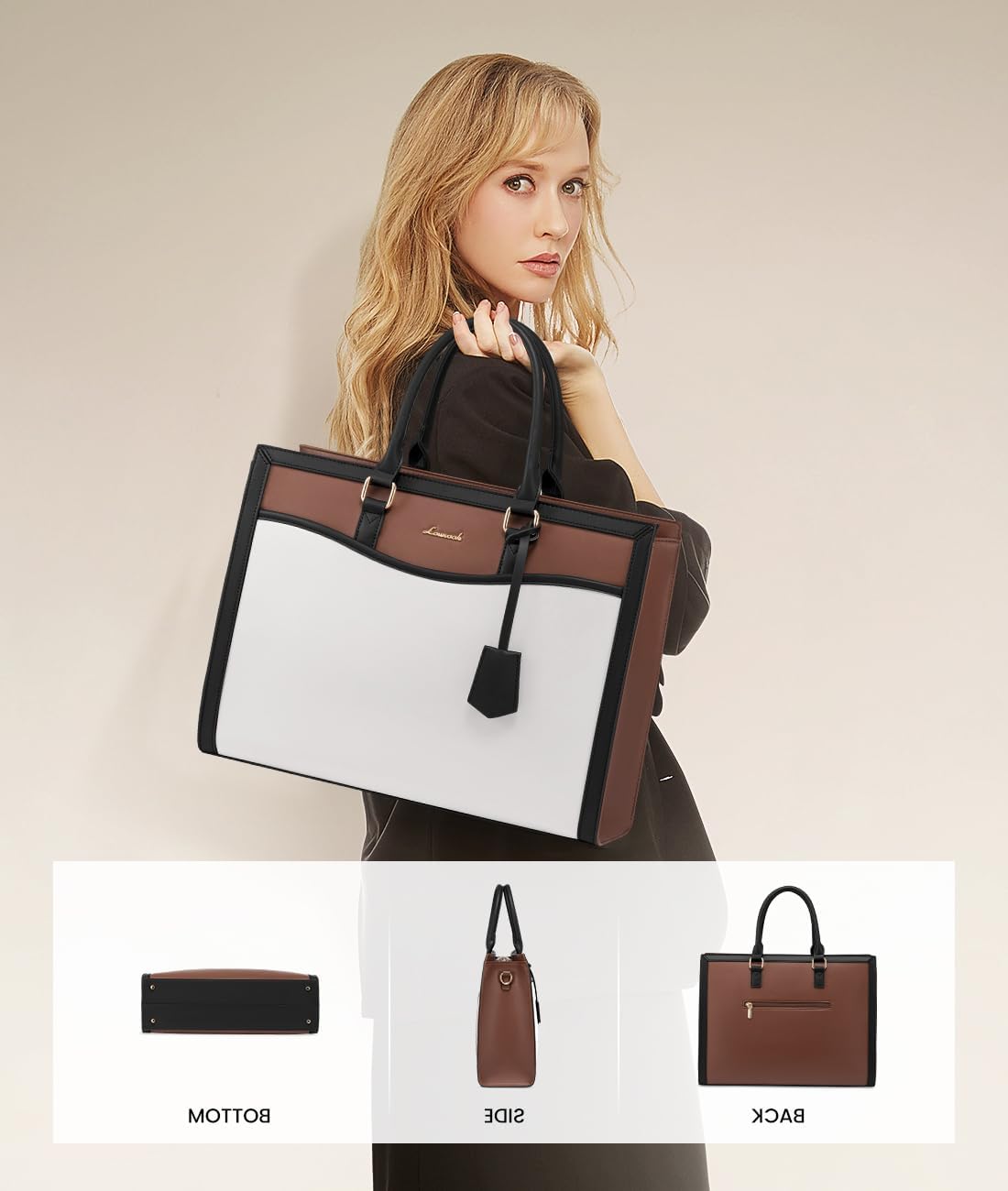 15.6 inch LOVEVOOK Laptop Tote Bag for Women, Office Work Bag Briefcase fit for Laptop, Large Capacity Teacher Bag