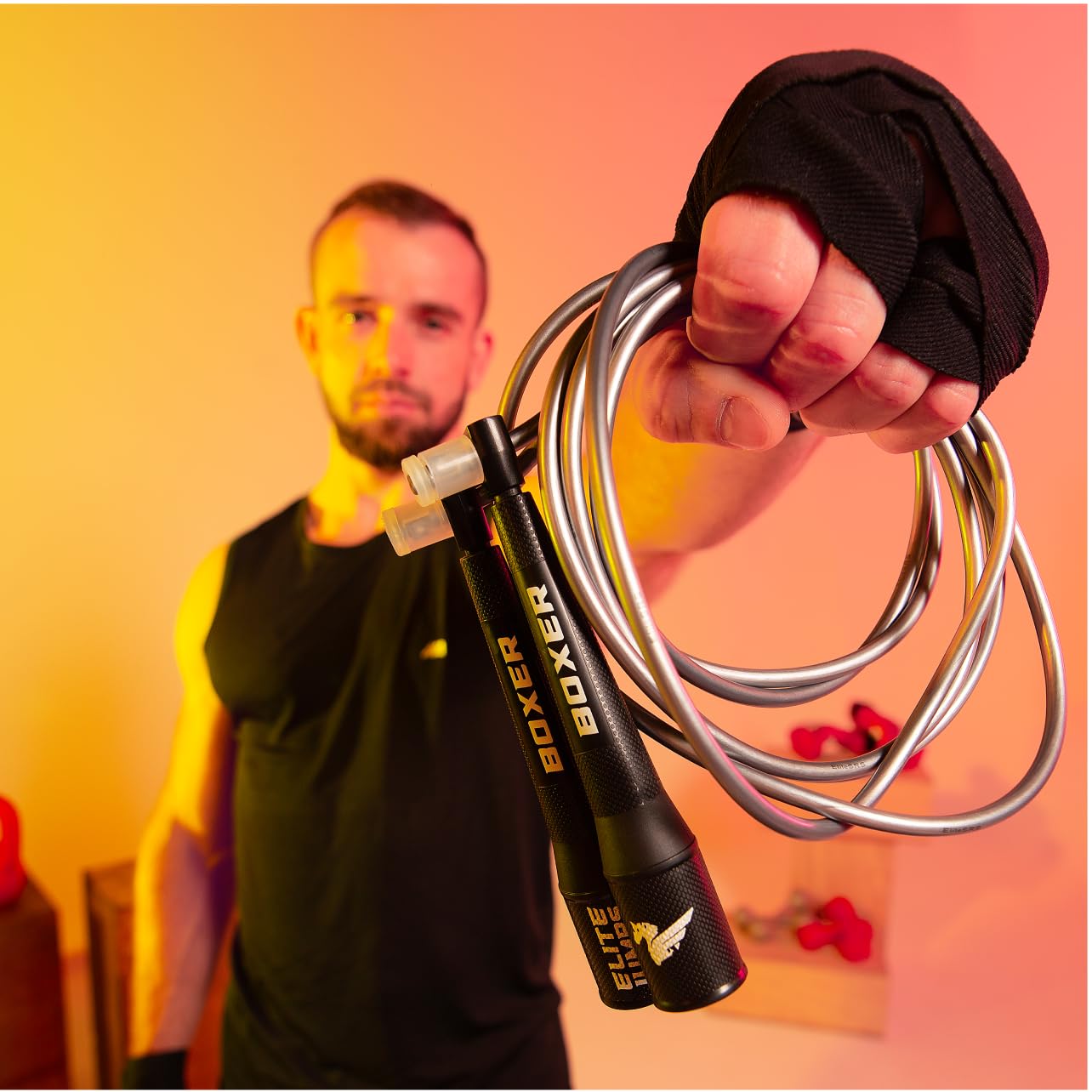 Elite Jumps Boxer 3.0 Jump Rope – Professional Boxing Workout Equipment | Tangle-Free PVC Rope with Smooth Action Handles & Slip-Resistant Grips for Fitness & Cardio Training